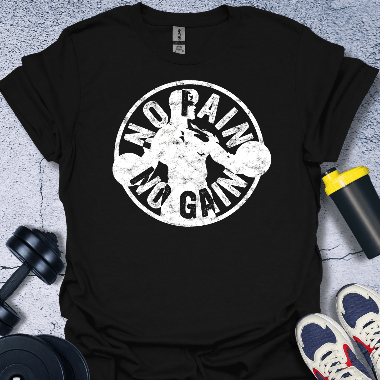 T-Shirt Black / S No Pain No Gain (Round) T-Shirt