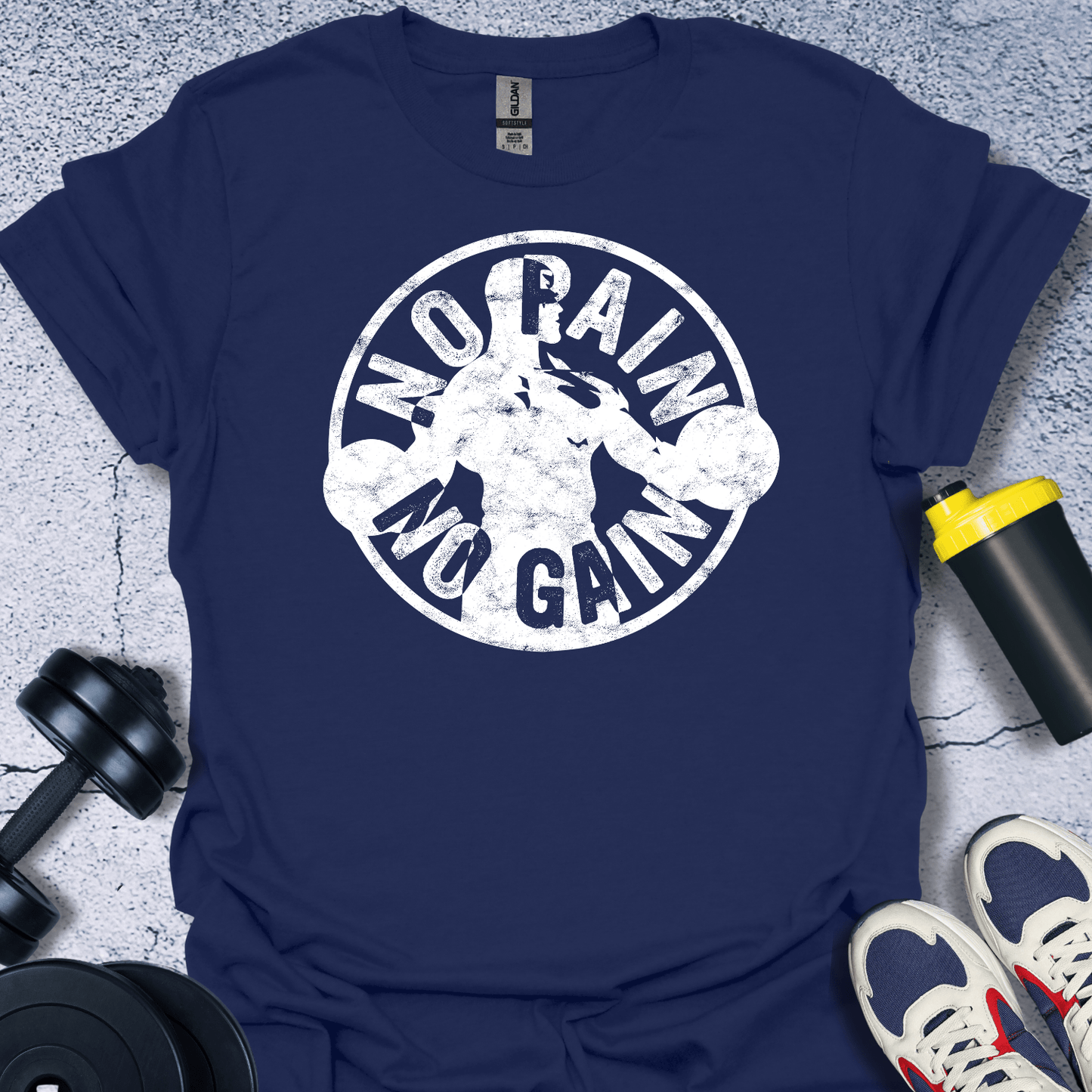 T-Shirt Navy / S No Pain No Gain (Round) T-Shirt