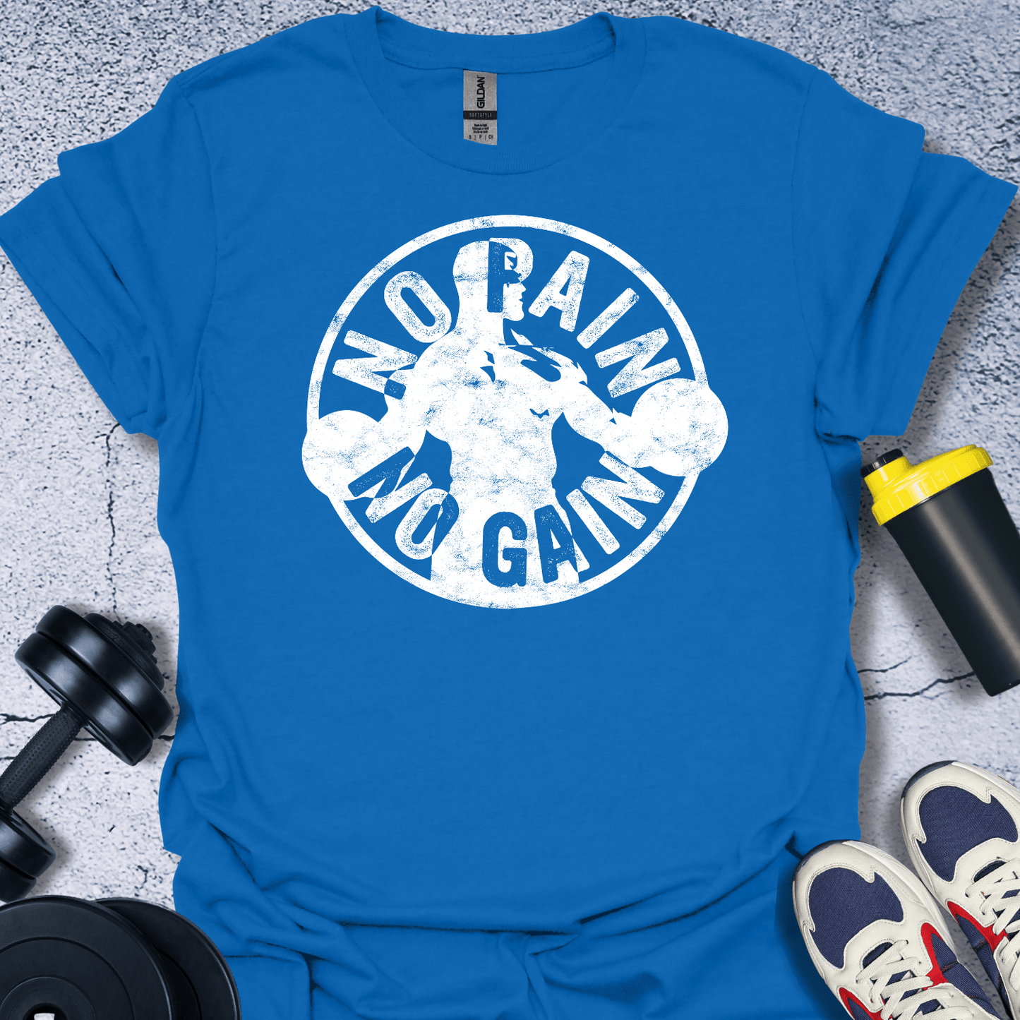 T-Shirt Royal / S No Pain No Gain (Round) T-Shirt