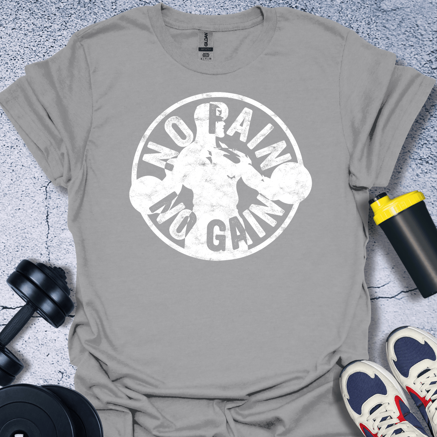 T-Shirt Sport Grey / S No Pain No Gain (Round) T-Shirt