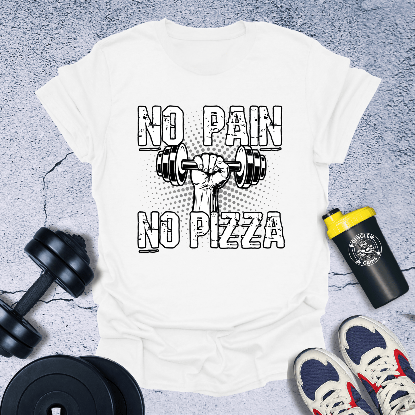 T-Shirt White / S No Pain No Pizza T-Shirt