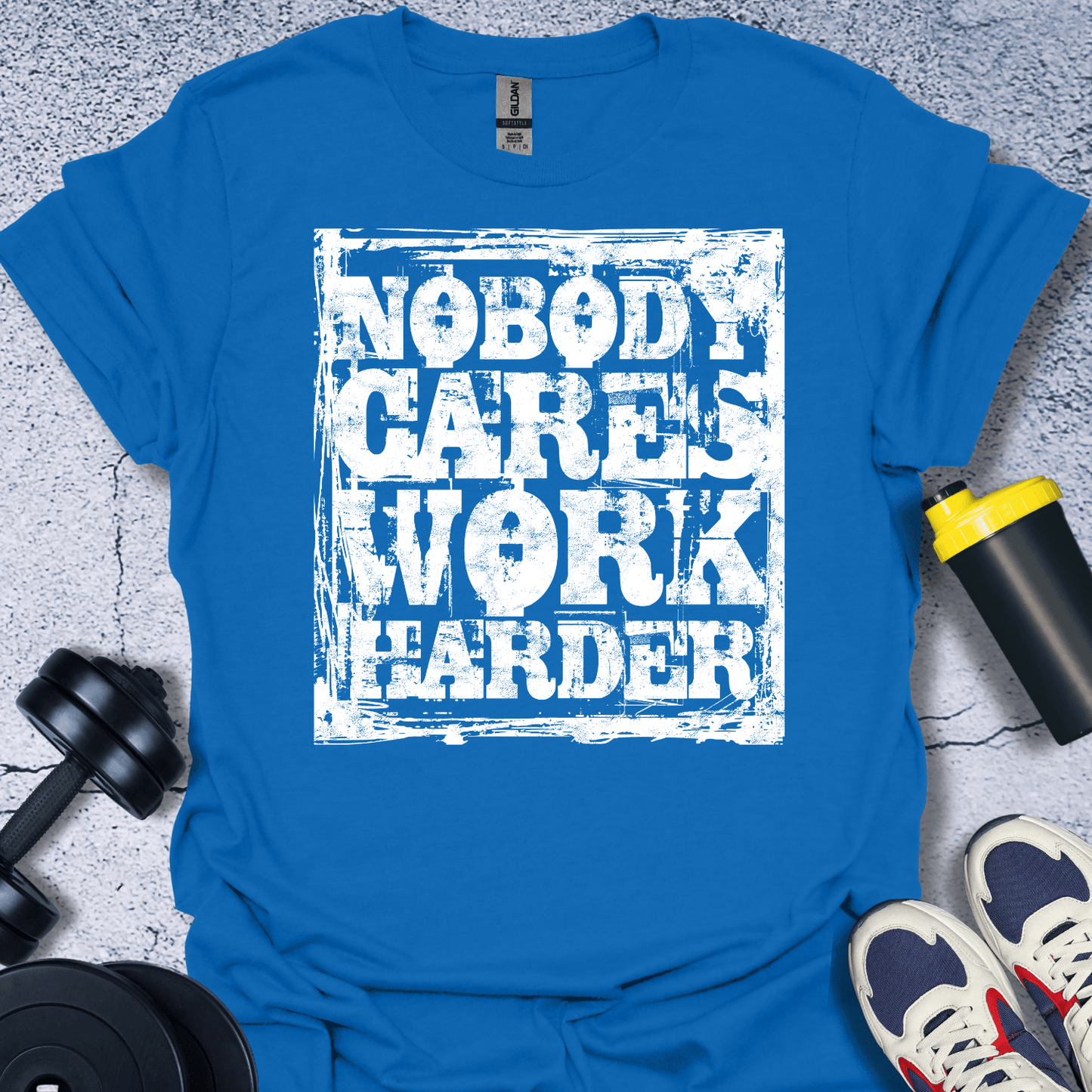 T-Shirt Royal / S Nobody Cares Work Harder T-Shirt