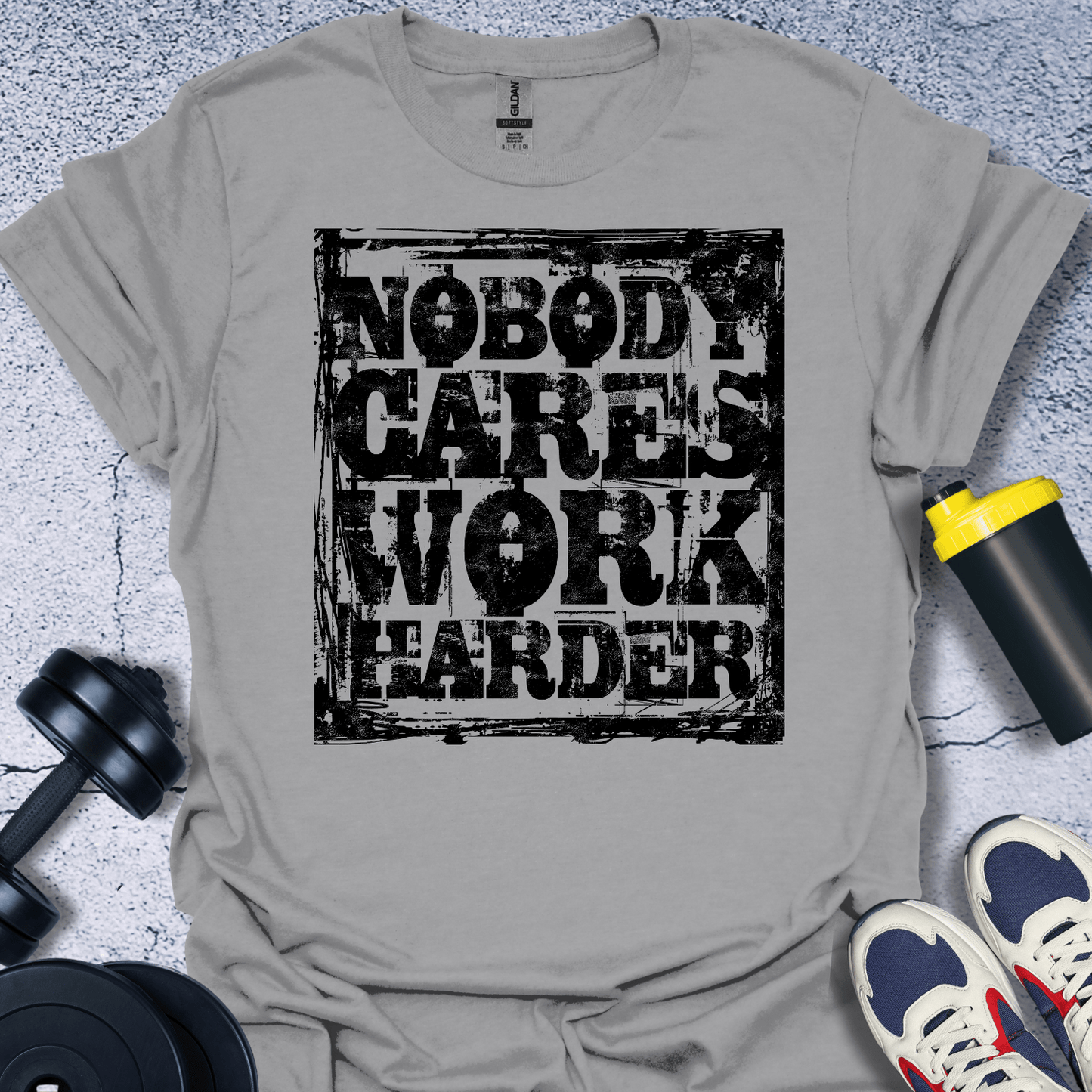 T-Shirt Sport Grey / S Nobody Cares Work Harder T-Shirt