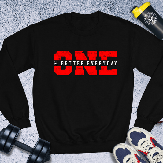 Sweatshirt Black / S ONE Percent Better Everyday Crewneck