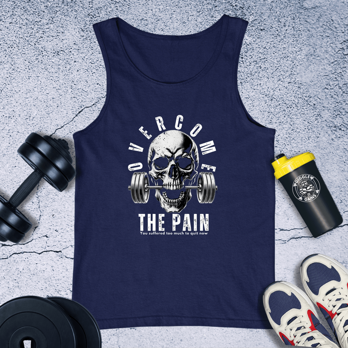 Tank Top Navy / XS Overcome The Pain Tank Top