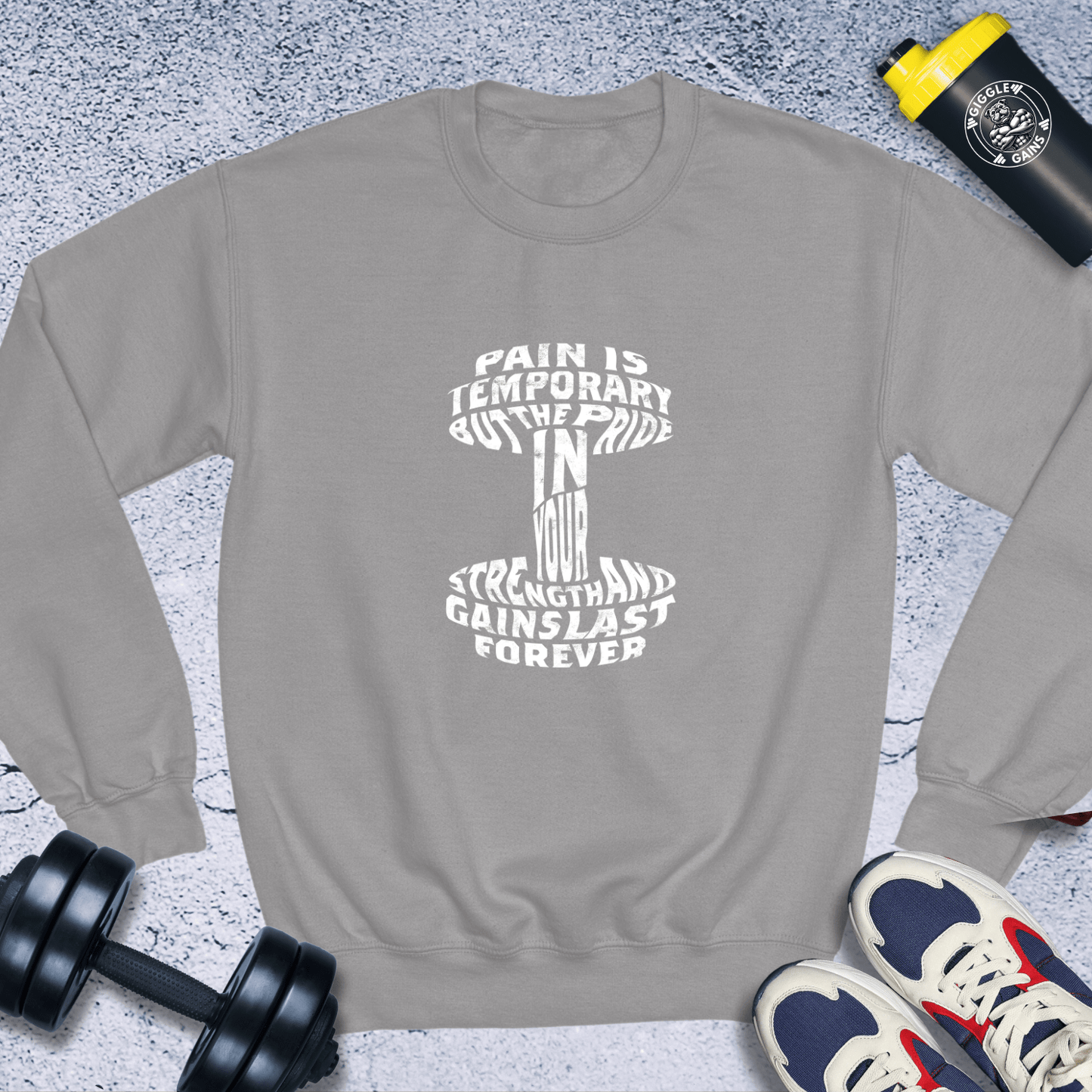 Sweatshirt Sport Grey / S Pain Is Temporary Crewneck