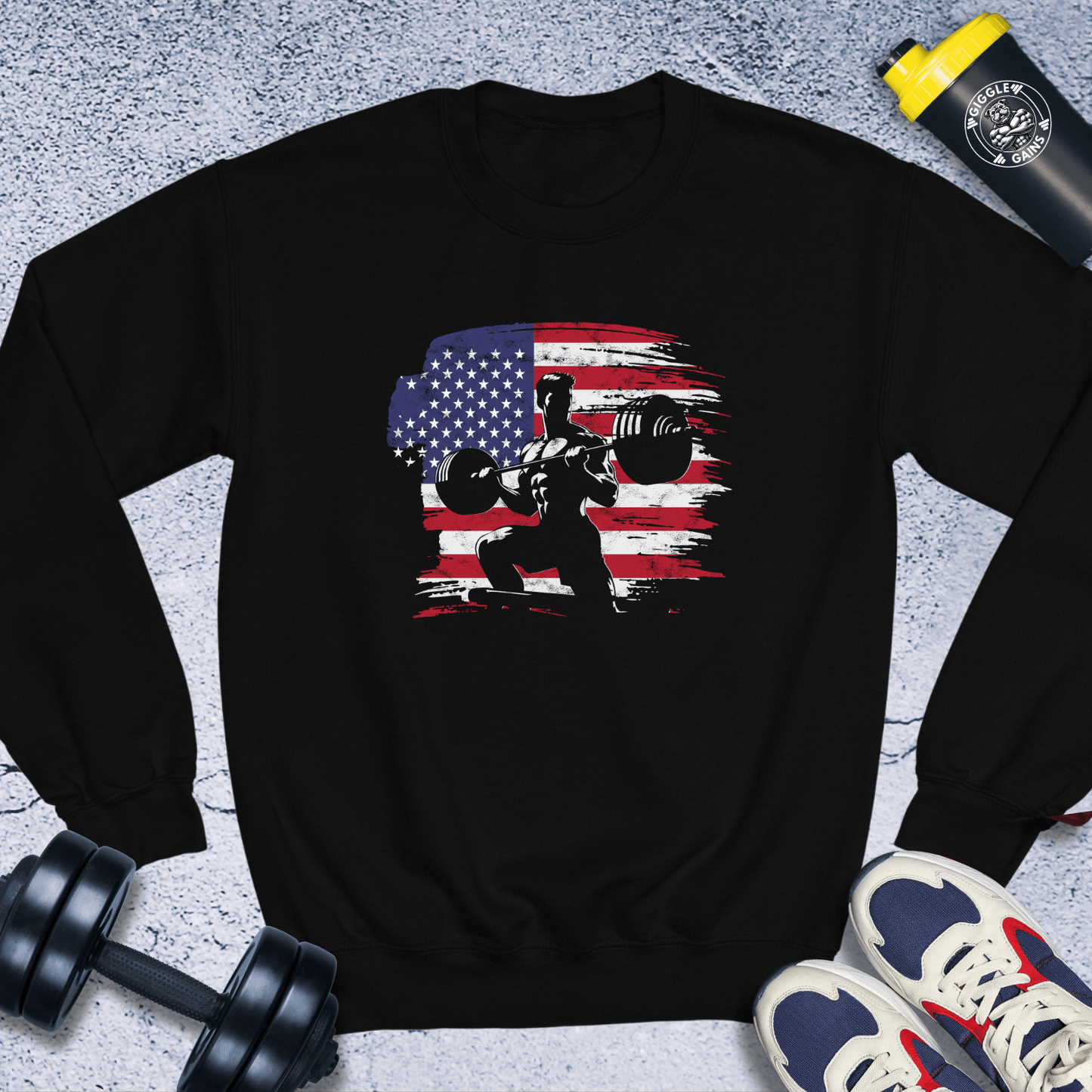 Sweatshirt Black / S Patriotic Power Crewneck