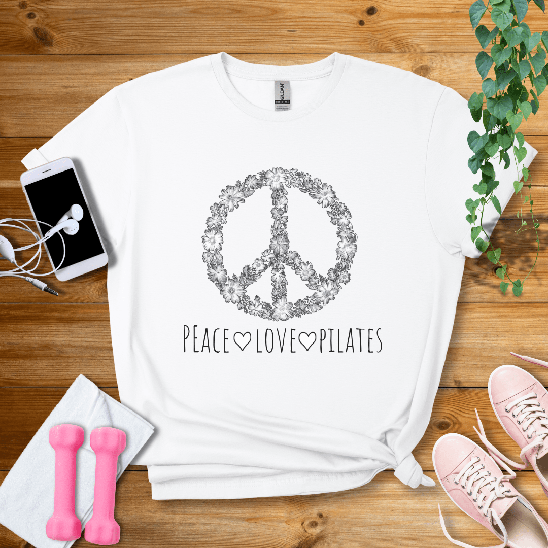 T-Shirt White / S Peace,Love,PilatesT-Shirt