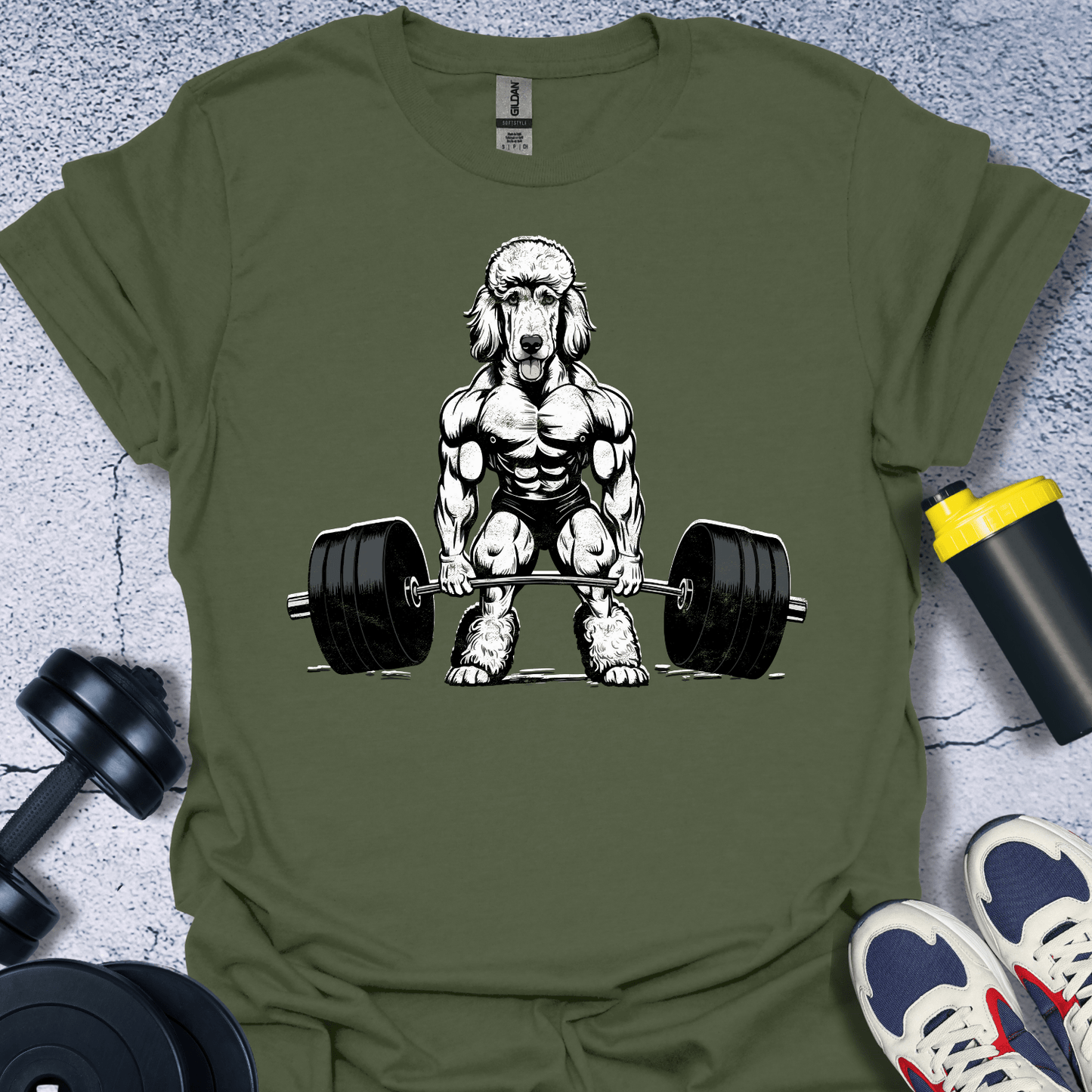 T-Shirt Military Green / S Poodle Lifting T-Shirt