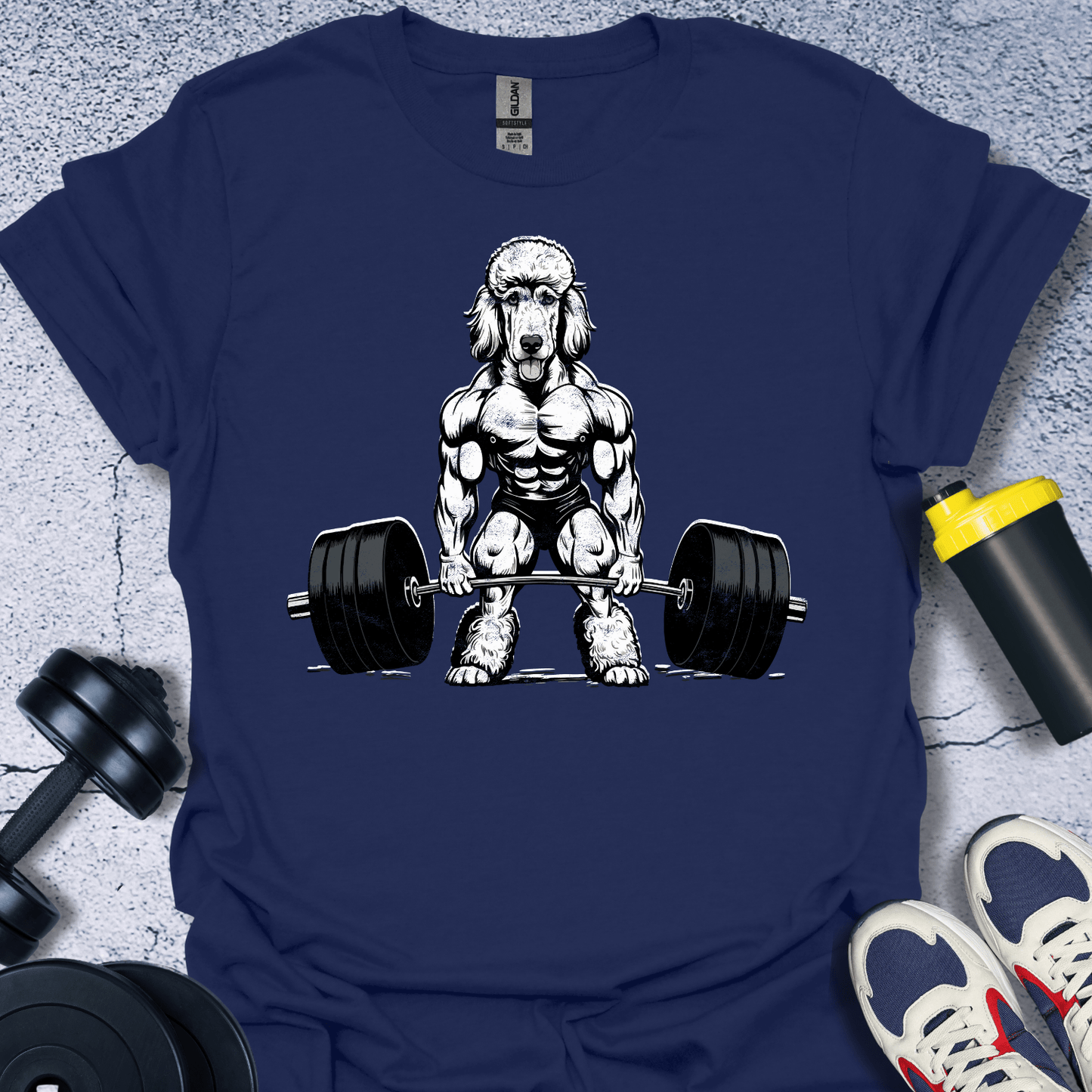 T-Shirt Navy / S Poodle Lifting T-Shirt