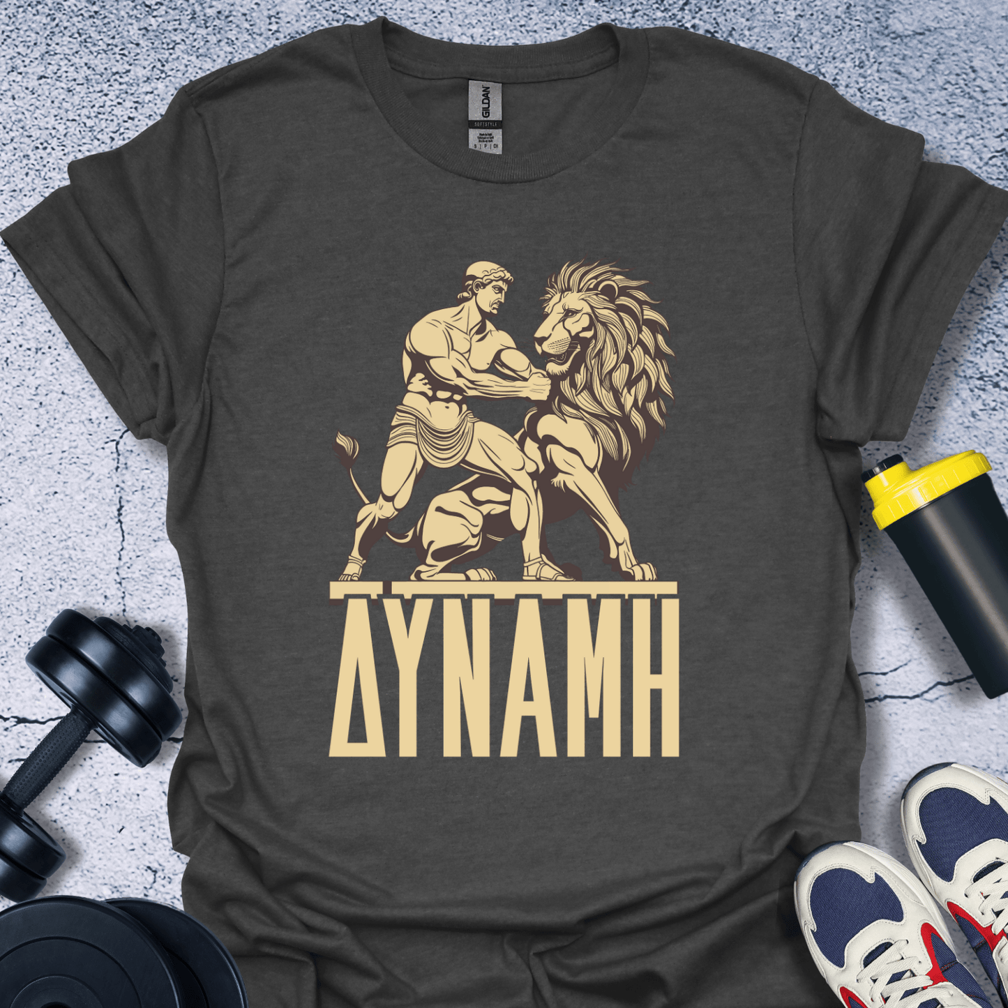 T-Shirt Dark Heather / S Power (Δύναμ In Greek) T-Shirt