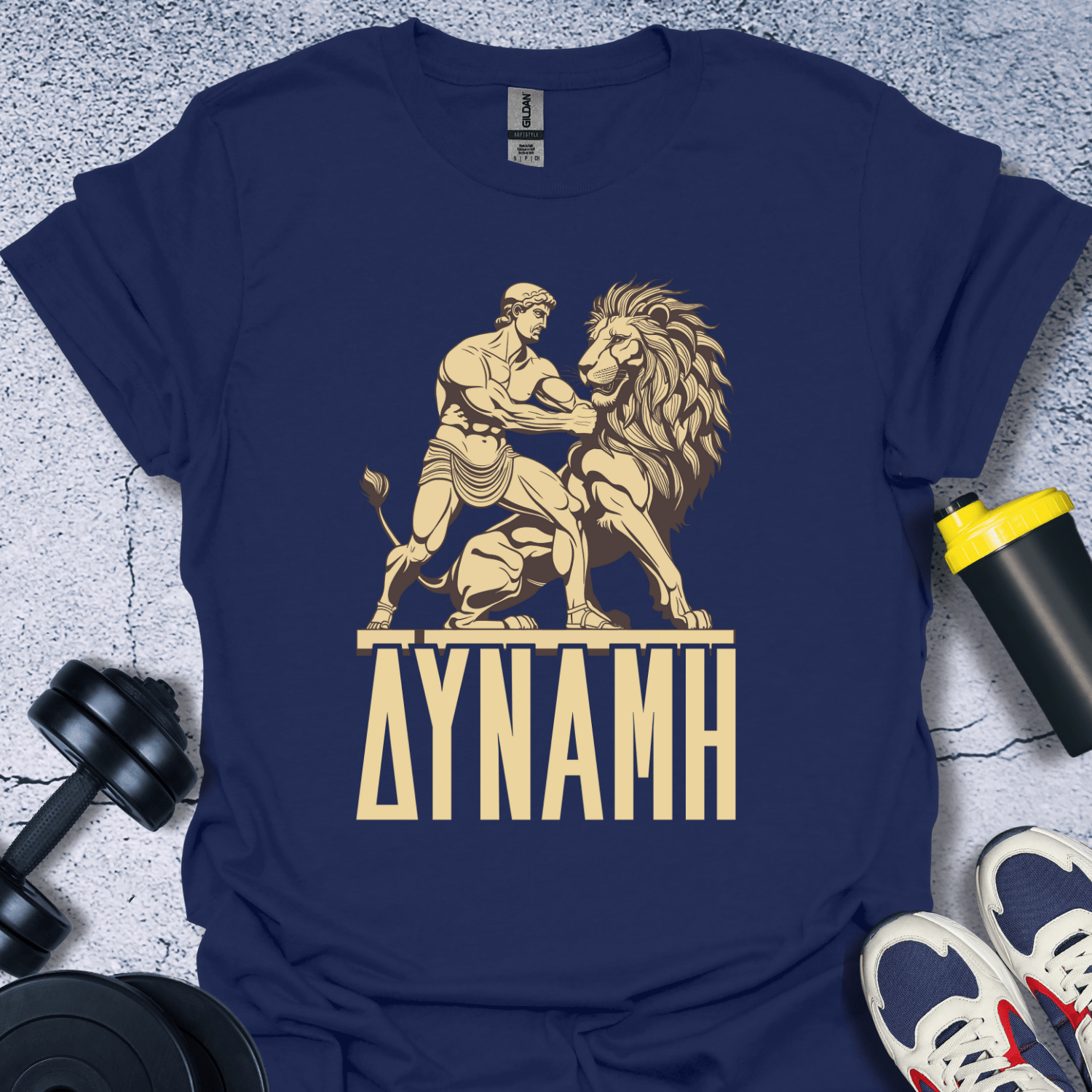 T-Shirt Navy / S Power (Δύναμ In Greek) T-Shirt