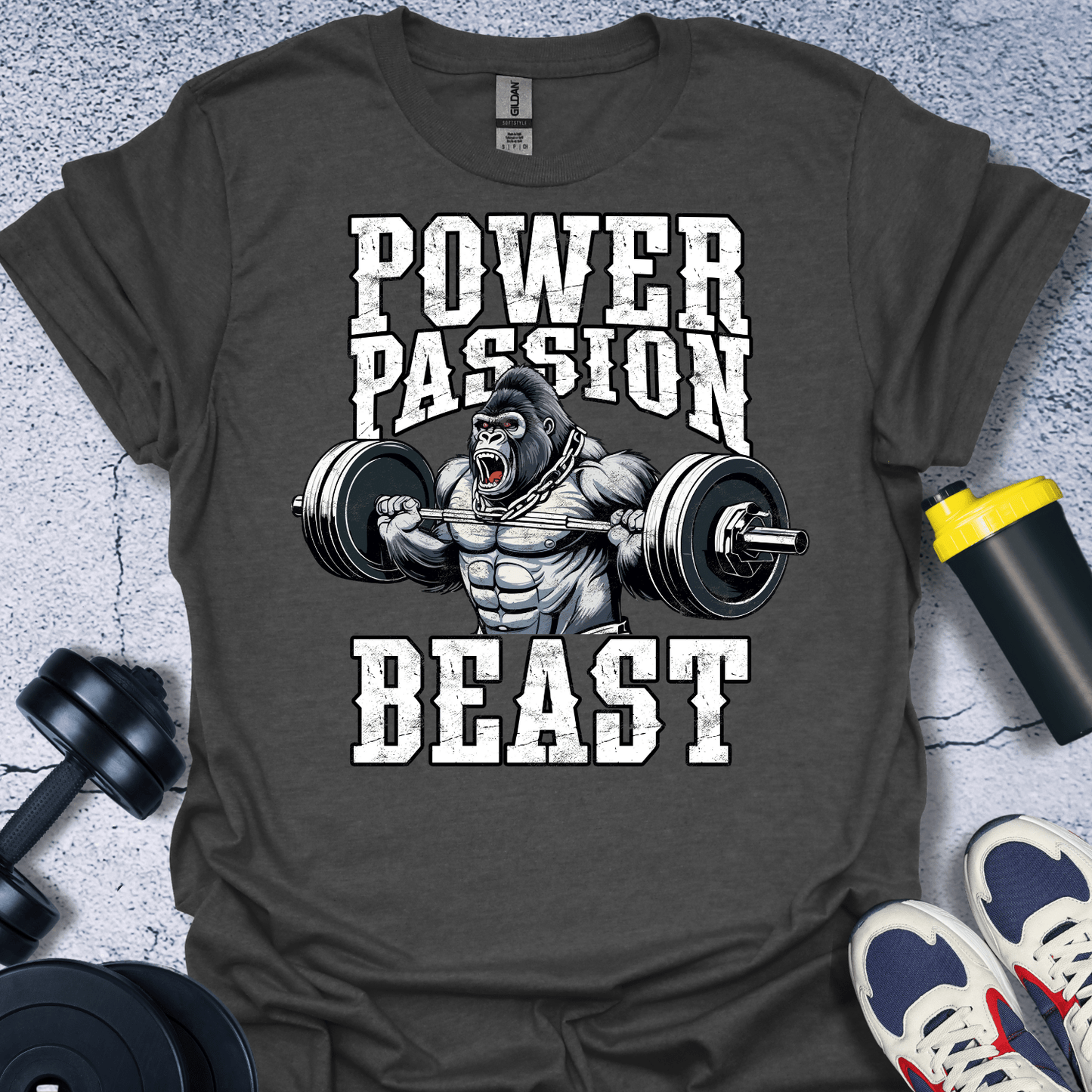 T-Shirt Dark Heather / S Power Passion Beast T-Shirt