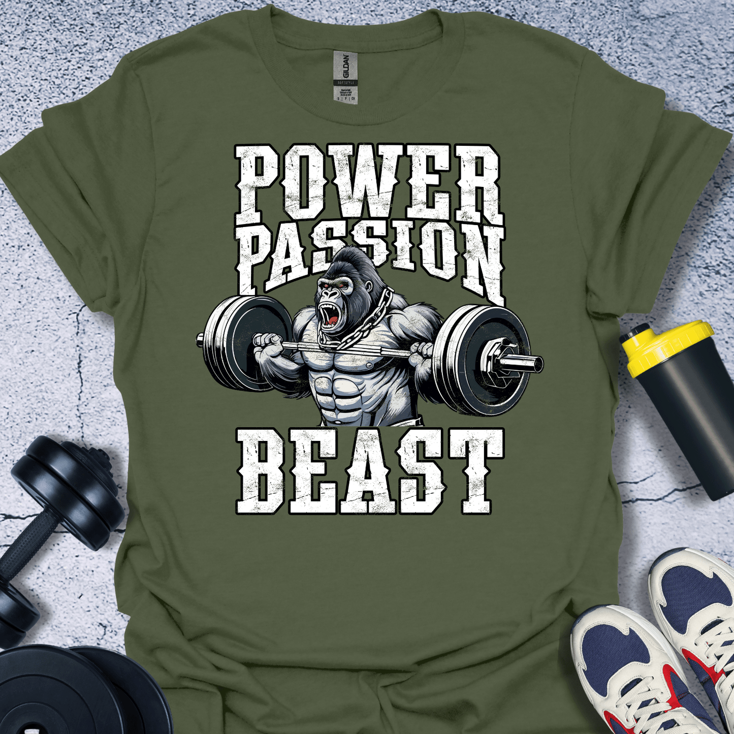 T-Shirt Military Green / S Power Passion Beast T-Shirt