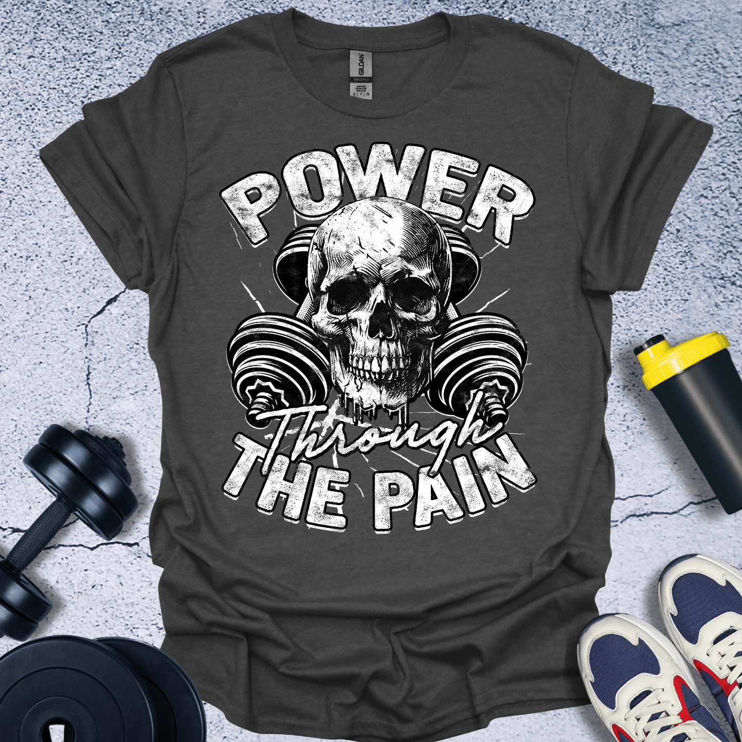 T-Shirt Dark Heather / S Power Through The Pain T-Shirt