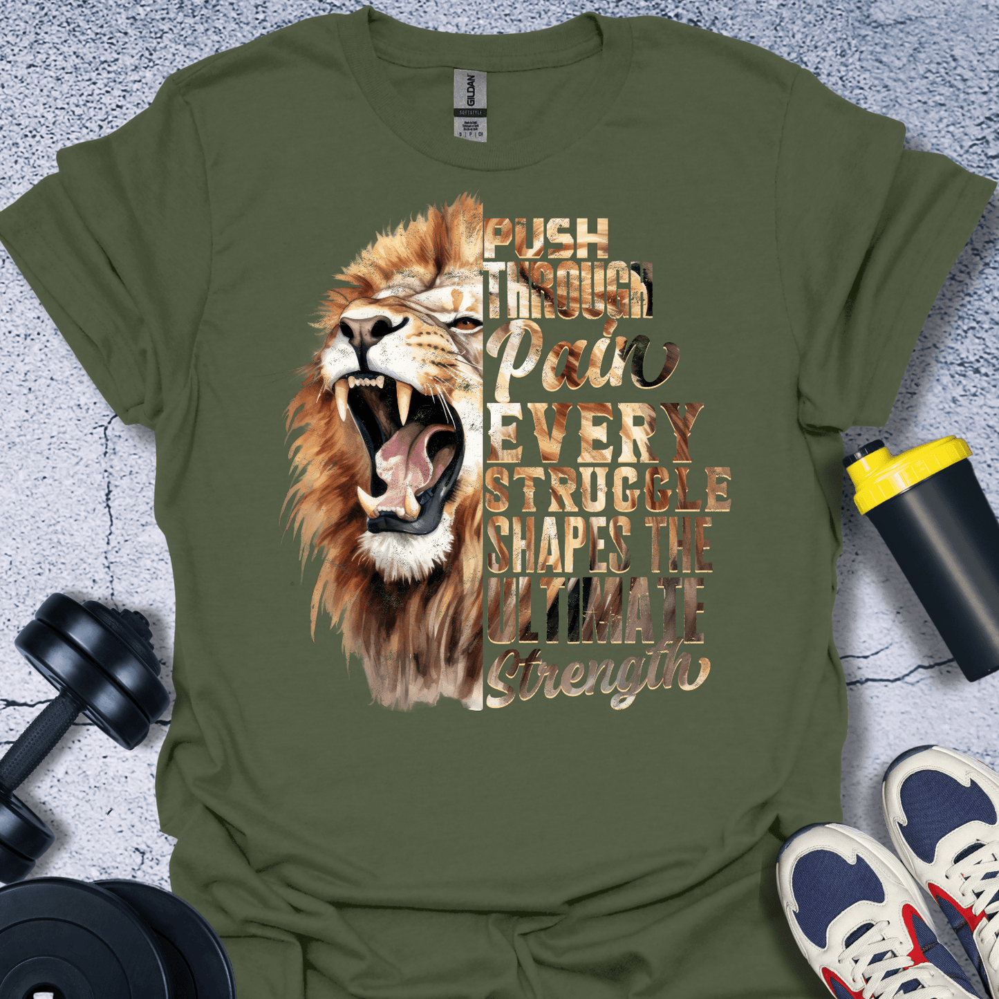 T-Shirt Military Green / S Push Through Pain T-Shirt