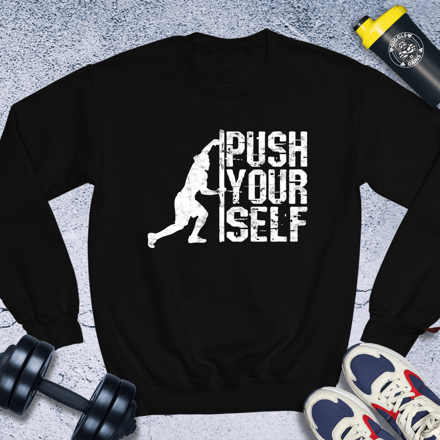 Sweatshirt Black / S Push Yourself Crewneck