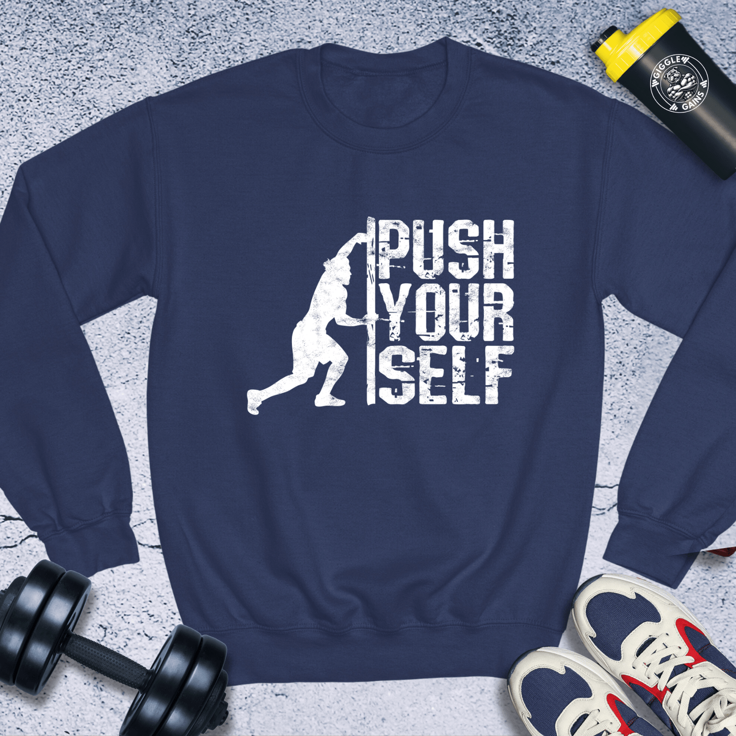 Sweatshirt Navy / S Push Yourself Crewneck