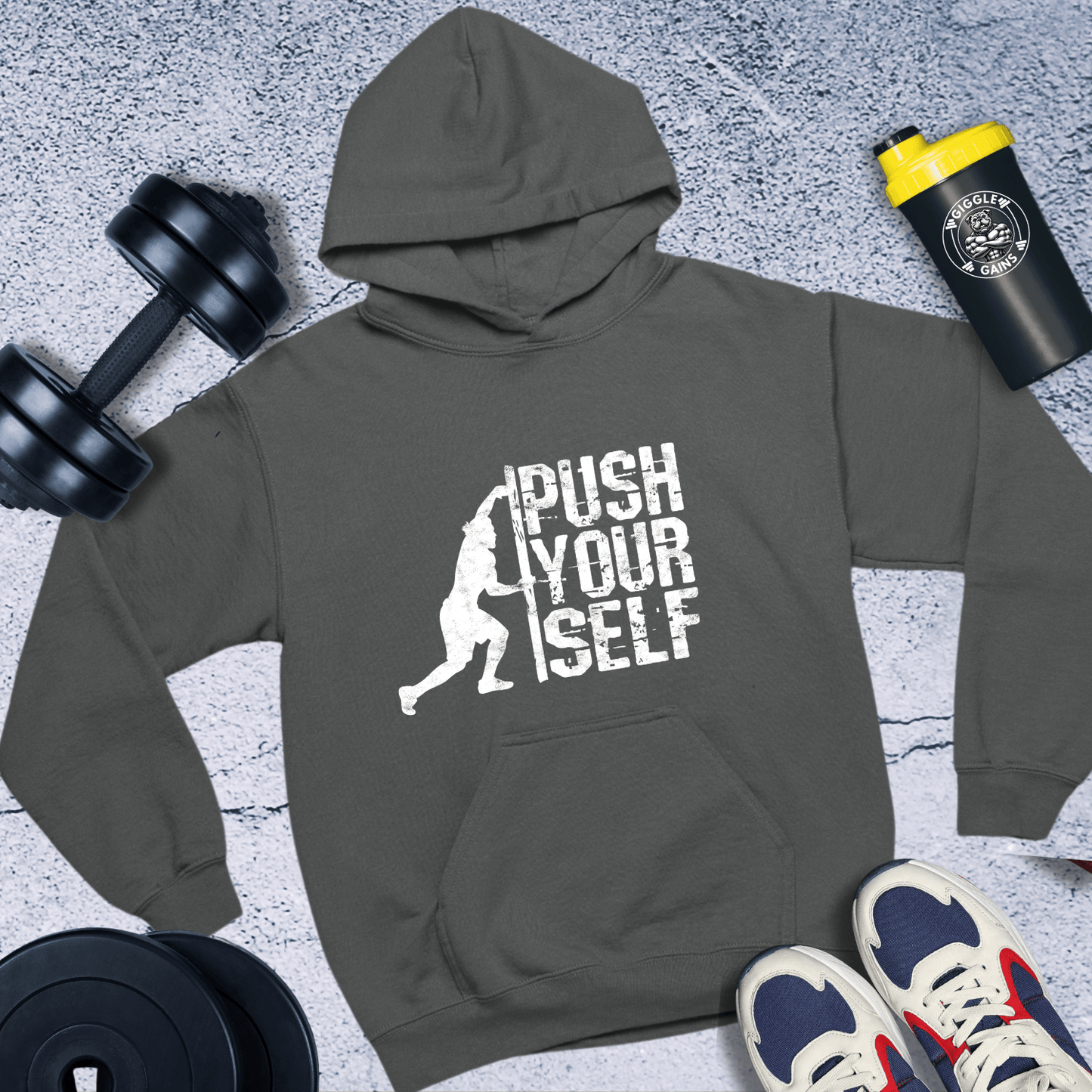 Hoodie Dark Heather / S Push Yourself Hoodie