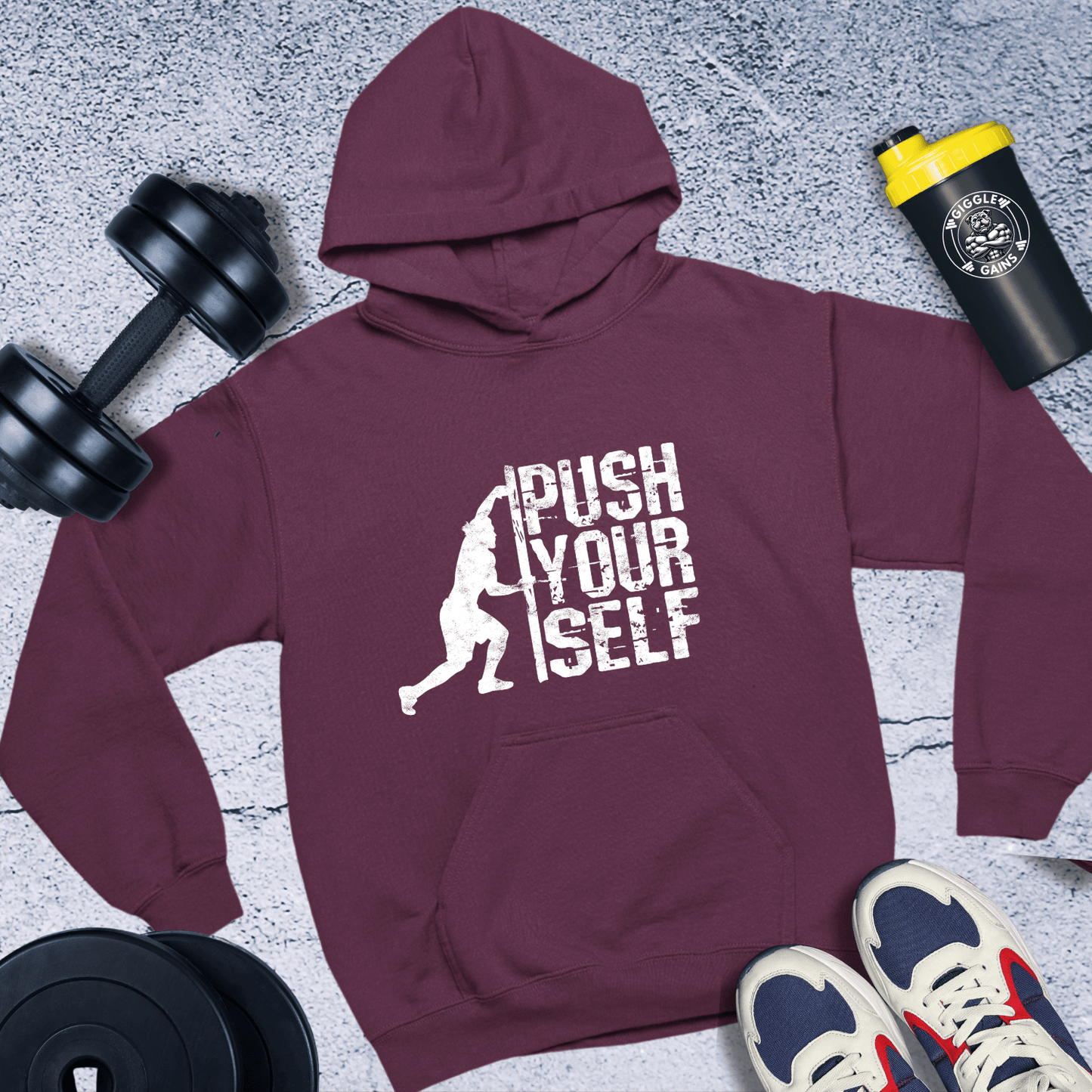 Hoodie Maroon / S Push Yourself Hoodie