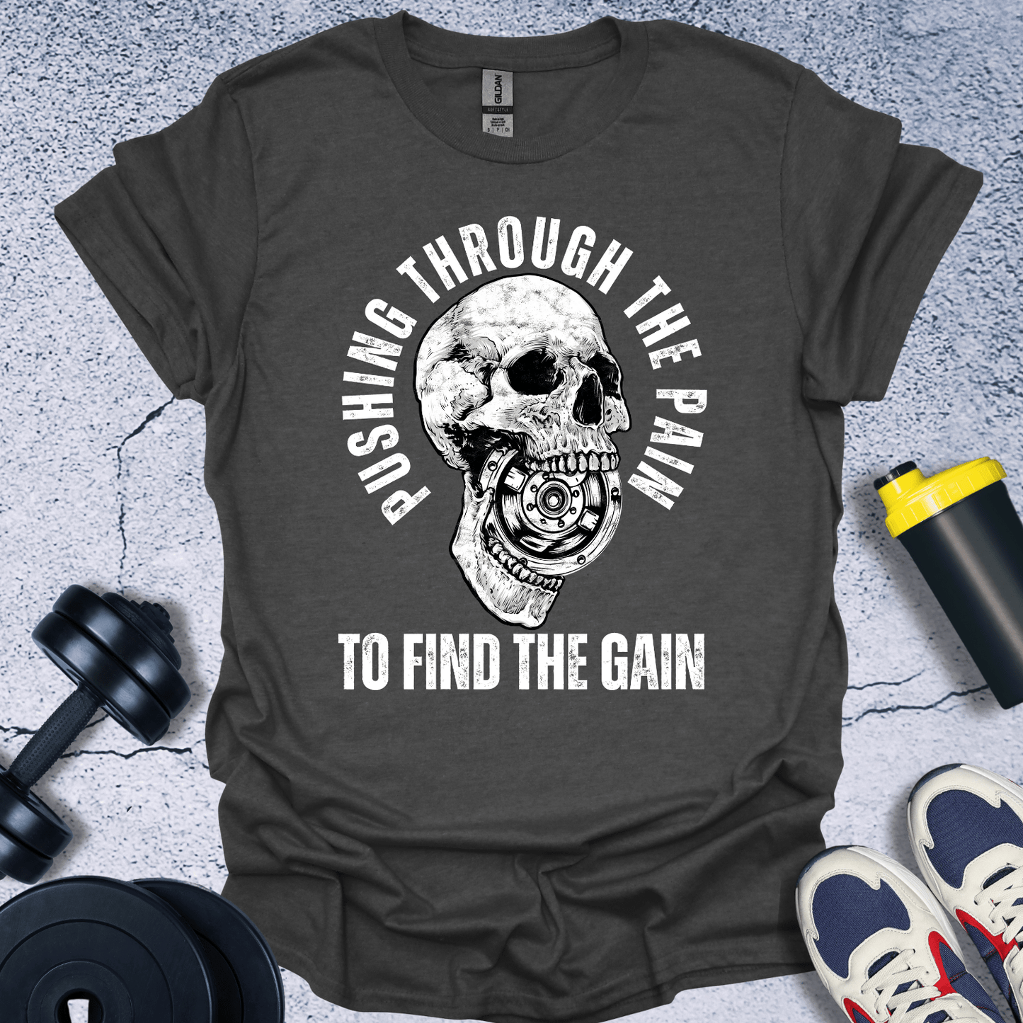 T-Shirt Dark Heather / S Pushing Through The Pain T-Shirt