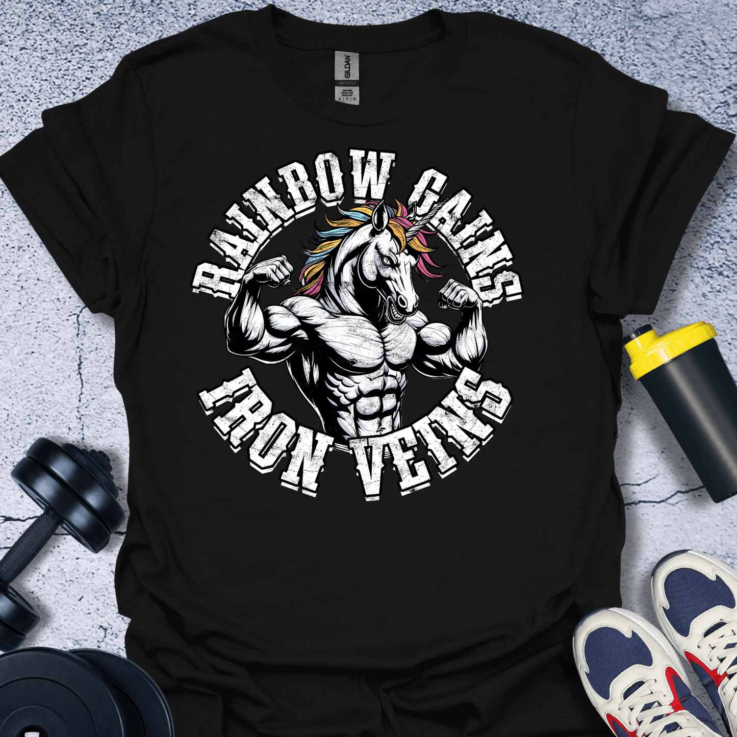 T-Shirt Black / S Rainbow Gains Iron Veins T-Shirt