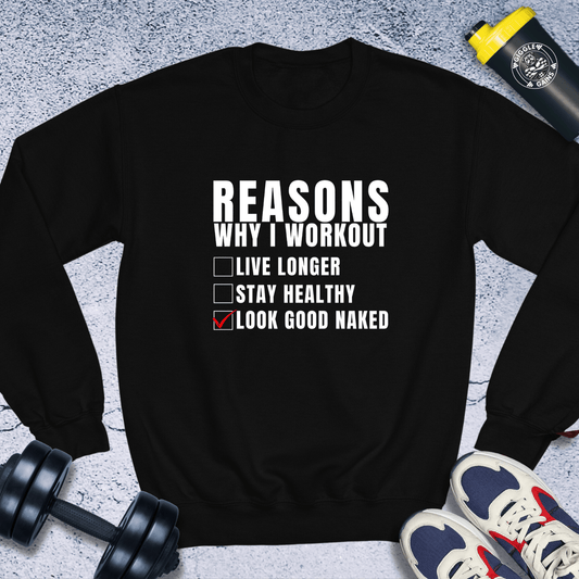 Sweatshirt Black / S Reasons Why I Workout Crewneck