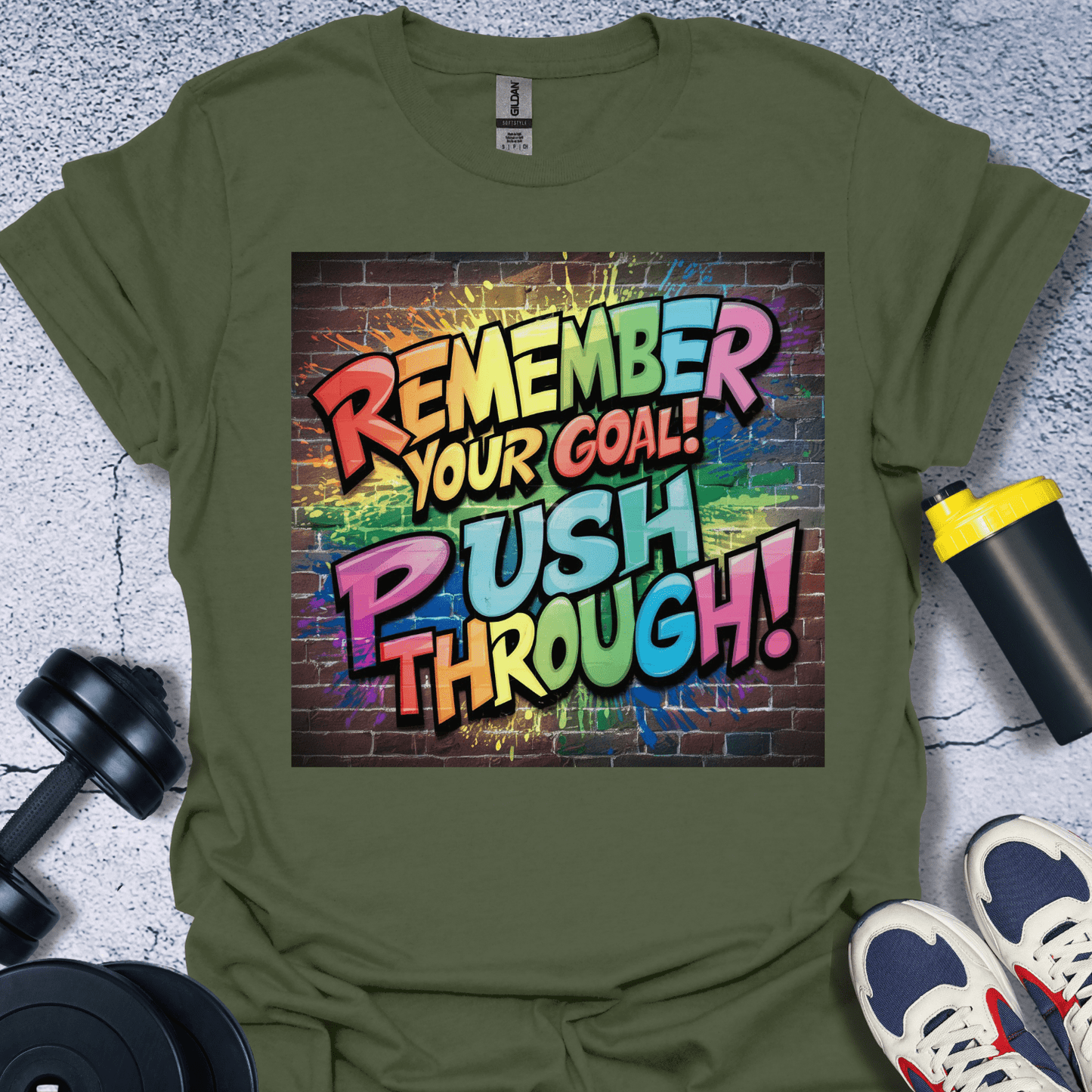 T-Shirt Military Green / S Remember Your Goal Push ThroughT-Shirt