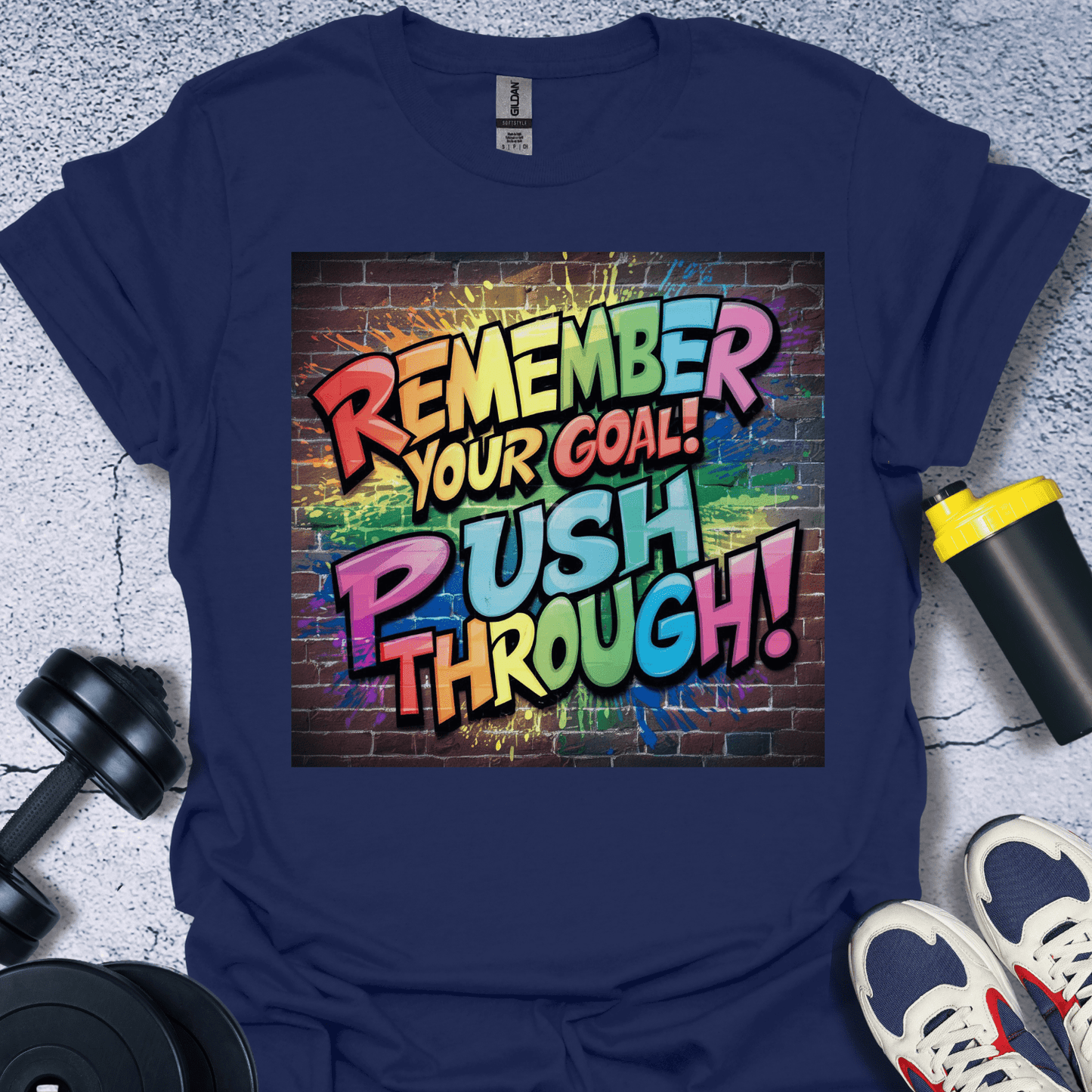 T-Shirt Navy / S Remember Your Goal Push ThroughT-Shirt