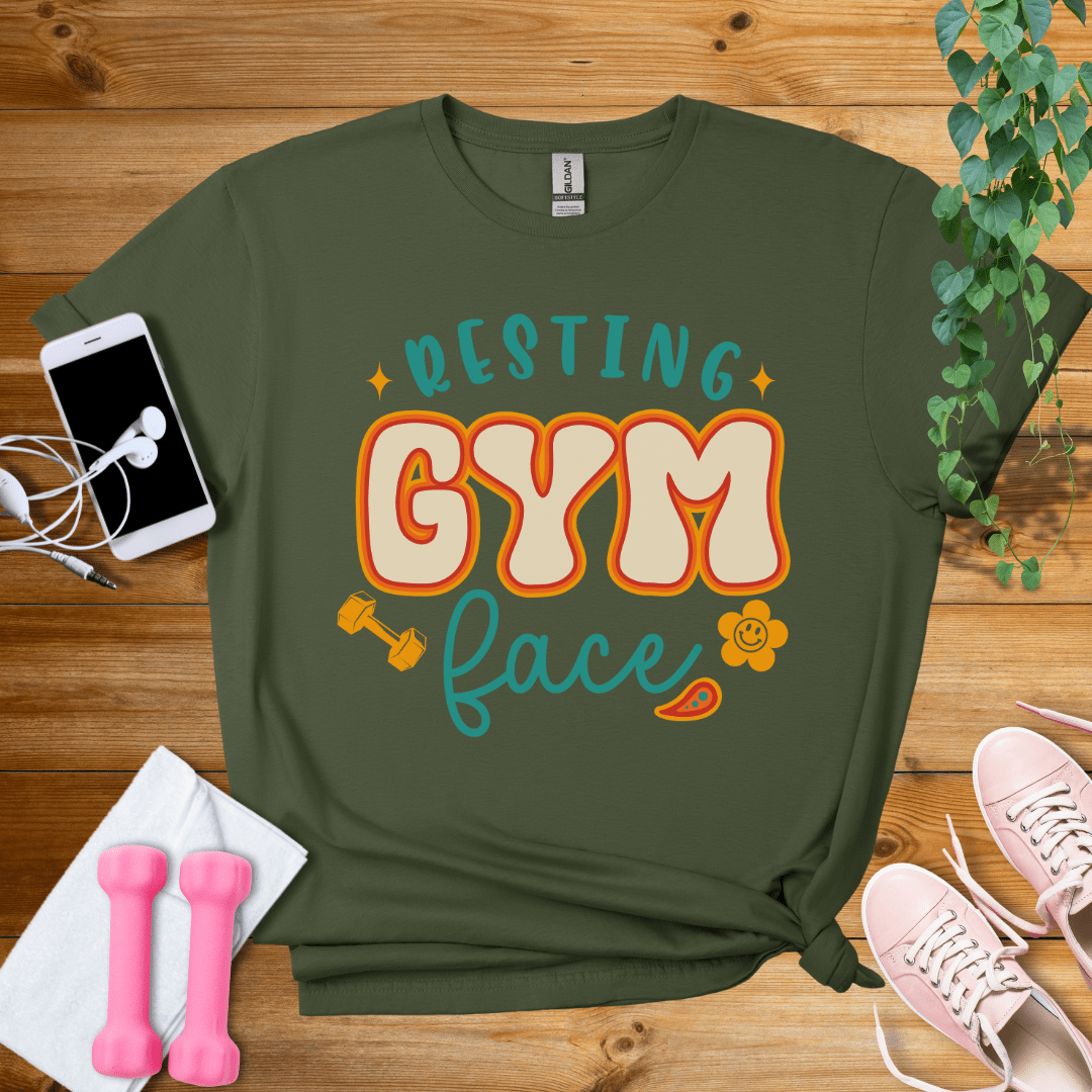 T-Shirt Military Green / S Resting Gym Face T-Shirt