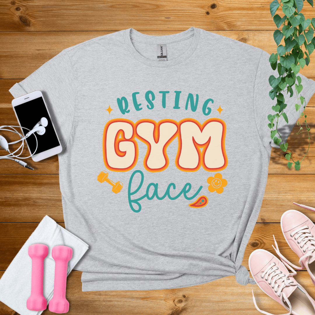 T-Shirt Sport Grey / S Resting Gym Face T-Shirt