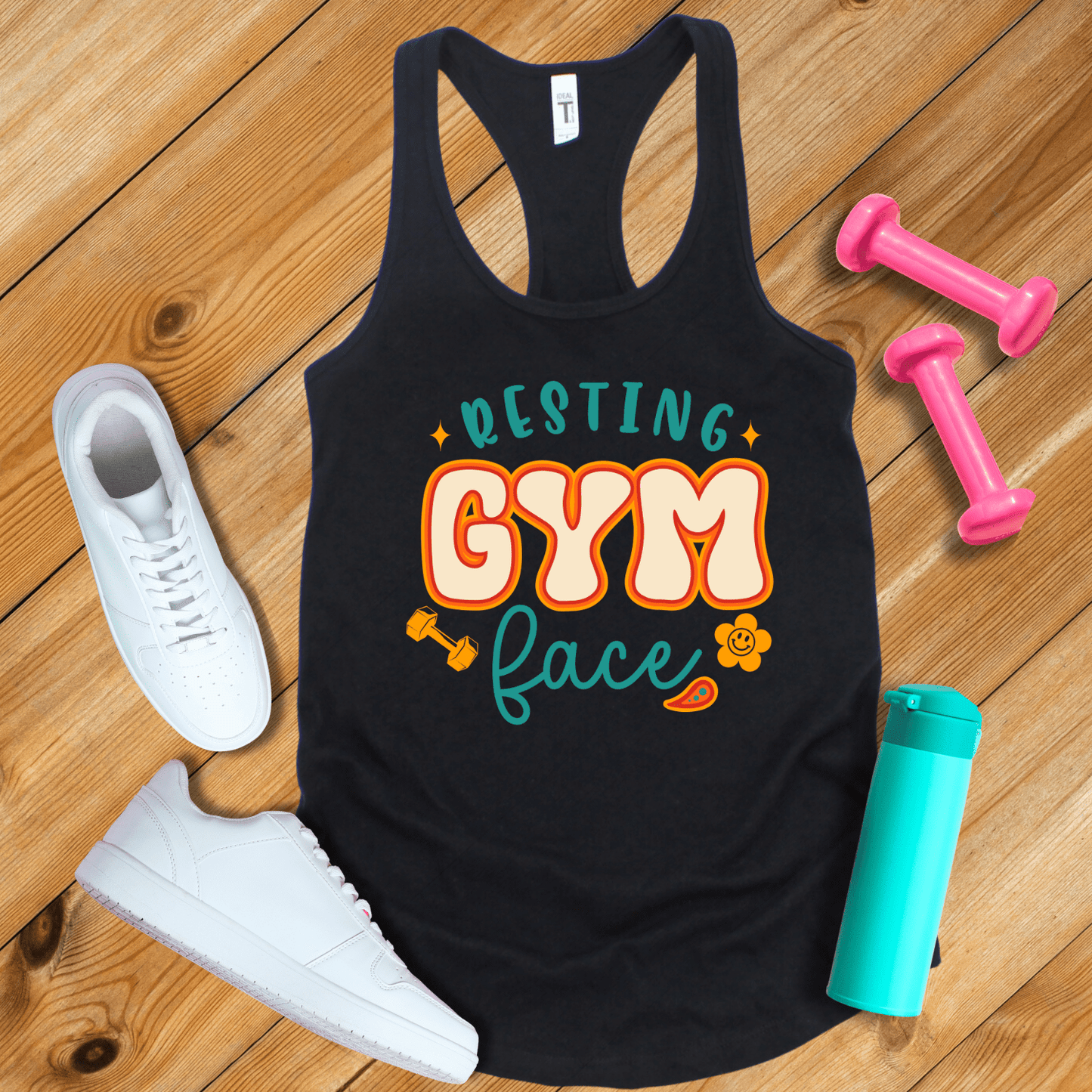 Tank Top Solid Black / XS Resting Gym Face Tank Top