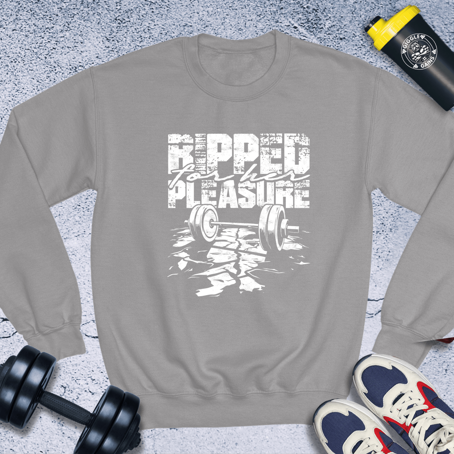 Sweatshirt Sport Grey / S Ripped For Her Pleasure Crewneck