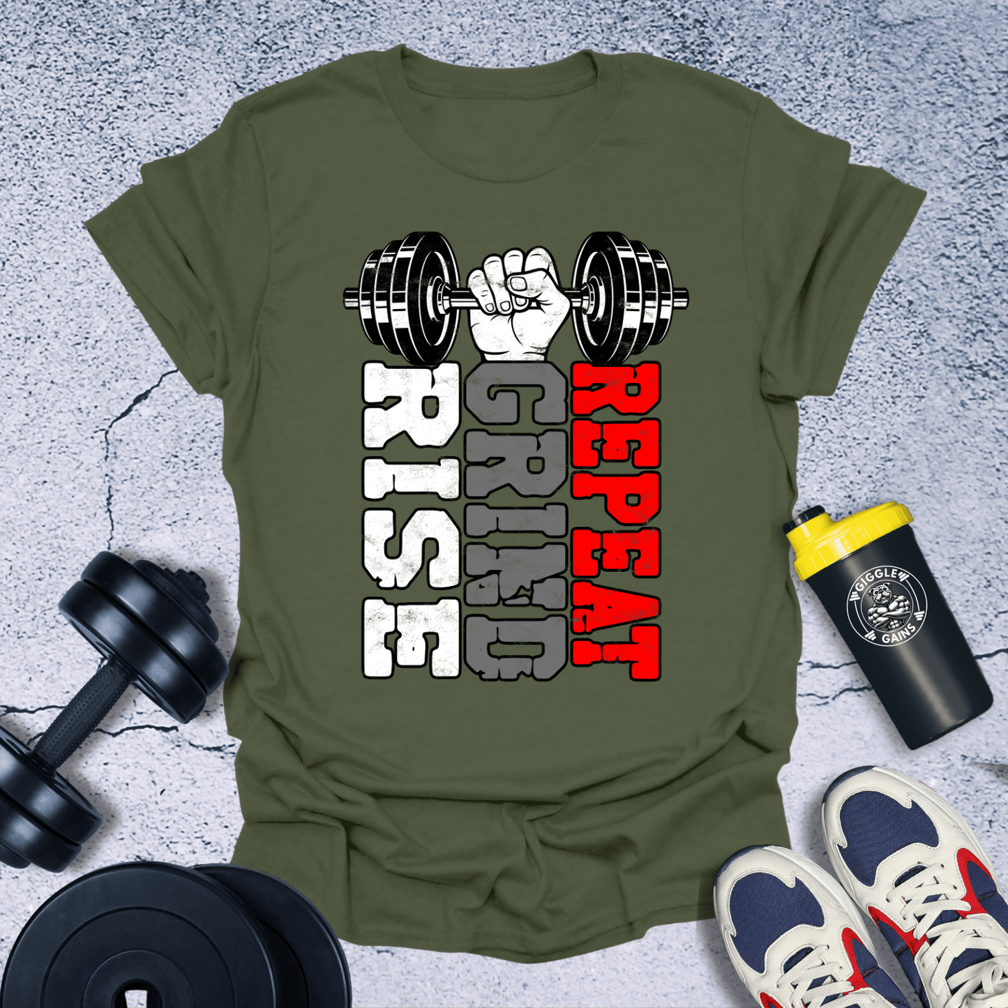 T-Shirt Military Green / S Rise Grind Repeat T-Shirt