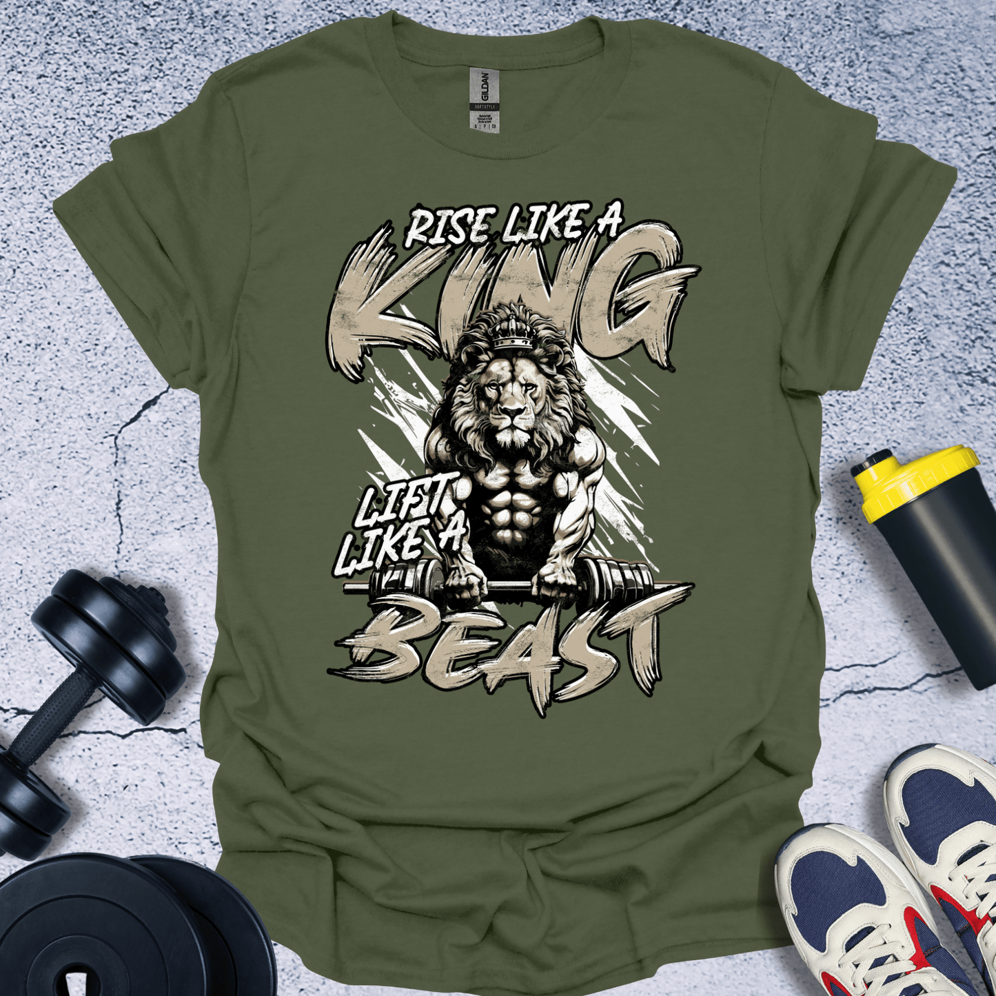 T-Shirt Military Green / S Rise Like A King T-Shirt