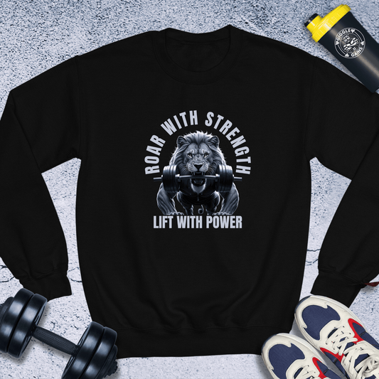 Sweatshirt Black / S Roar With Strength Crewneck