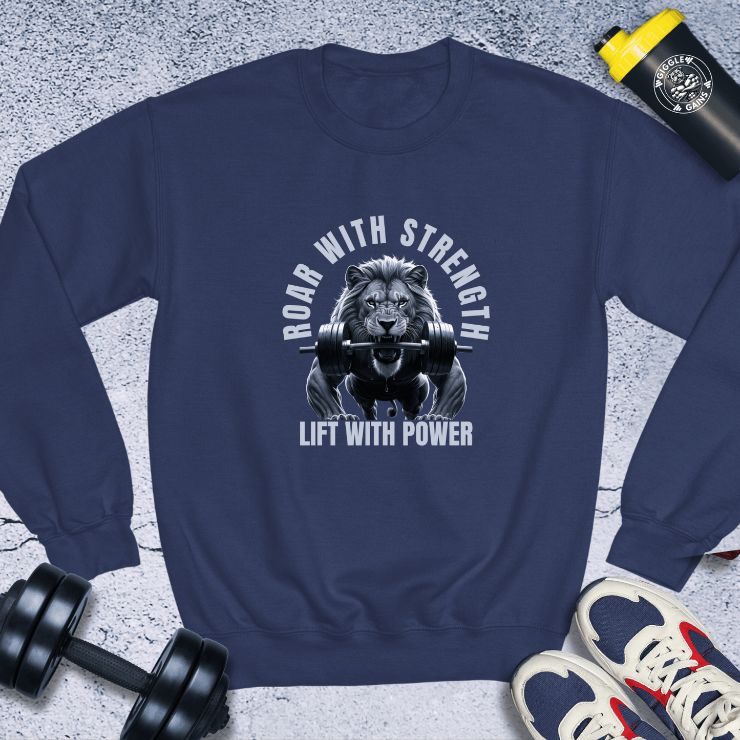 Sweatshirt Navy / S Roar With Strength Crewneck