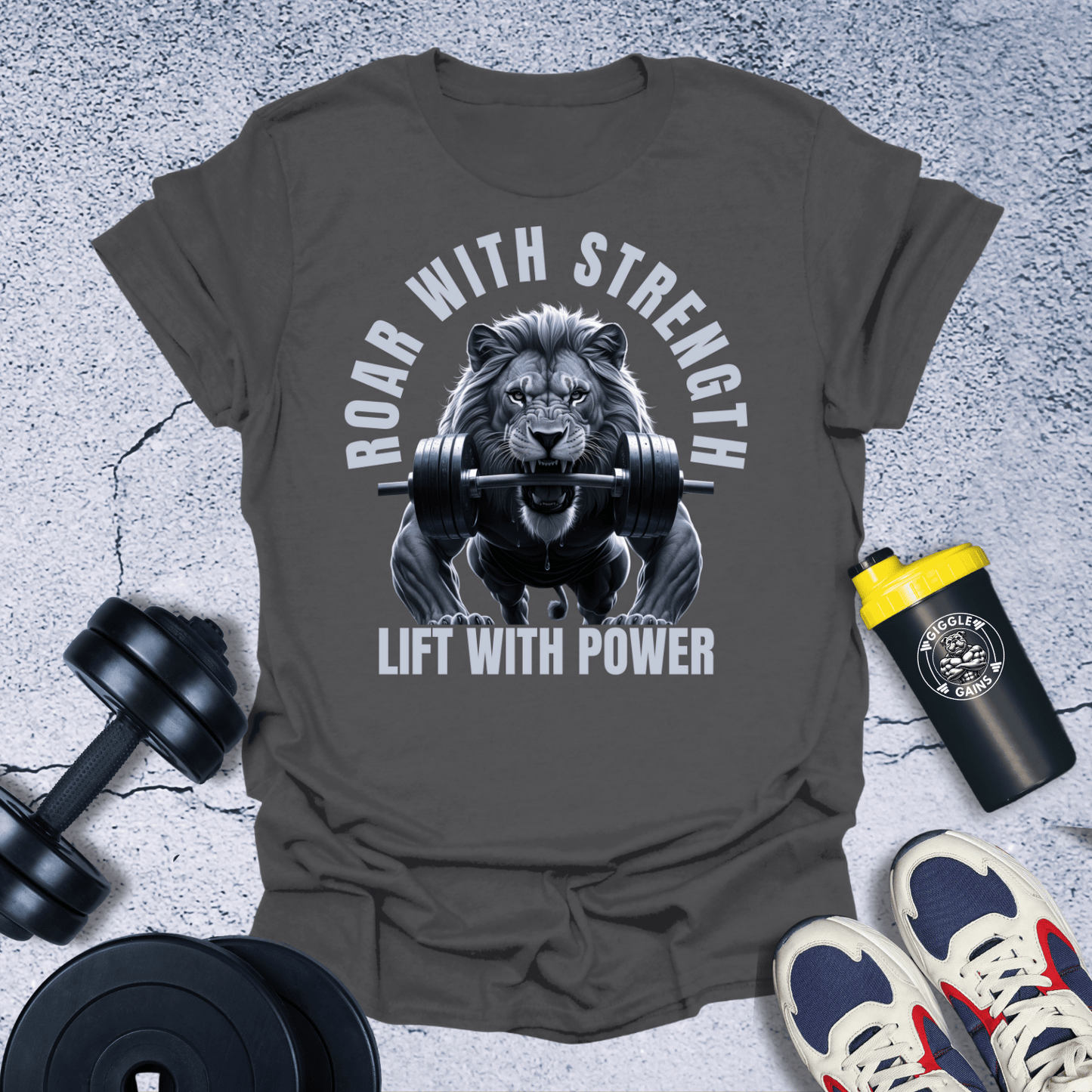 T-Shirt Dark Heather / S Roar With Strength T-Shirt