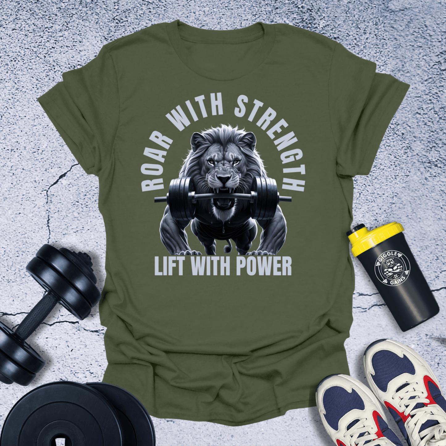 T-Shirt Military Green / S Roar With Strength T-Shirt