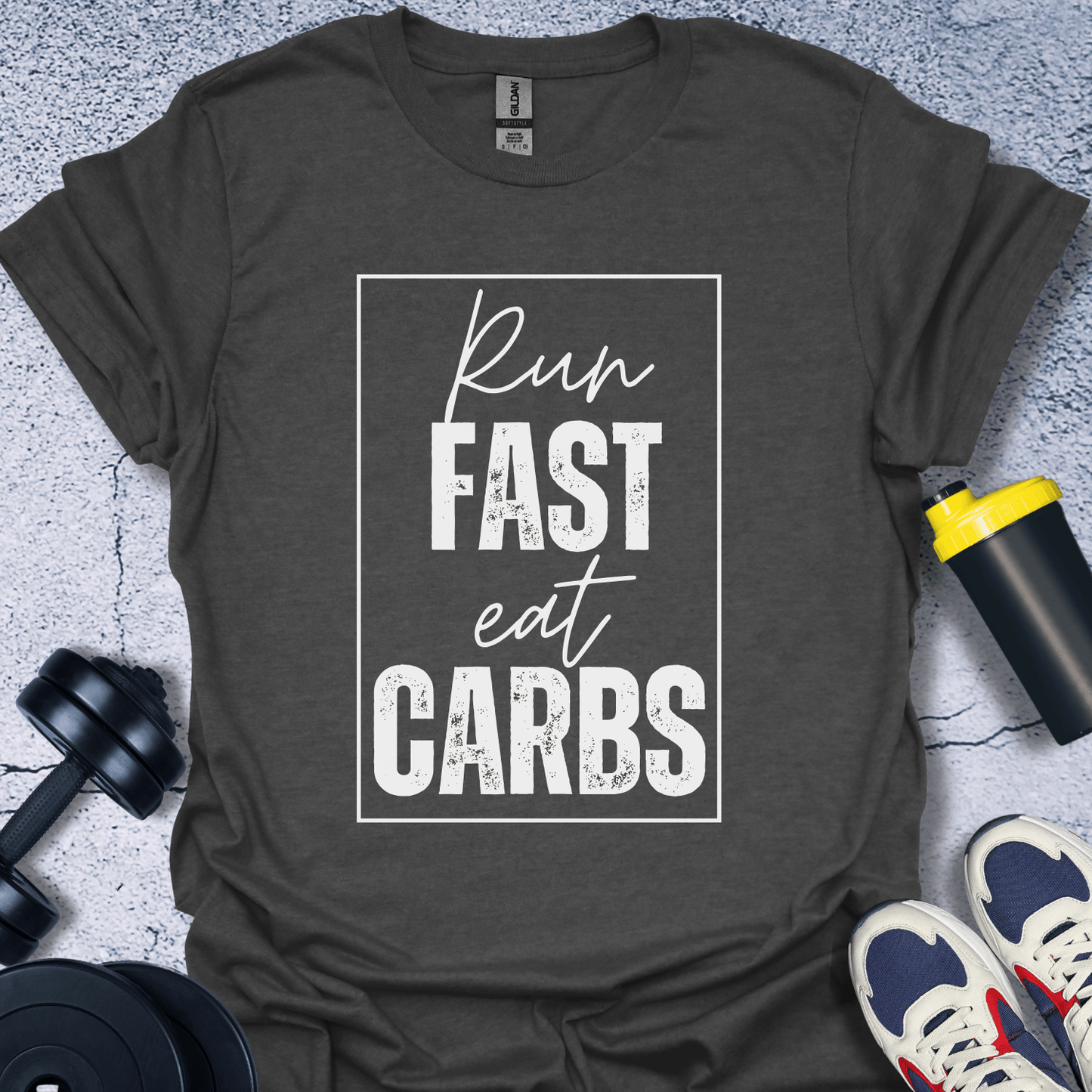 T-Shirt Dark Heather / S Run Fast Eat Carbs T-Shirt