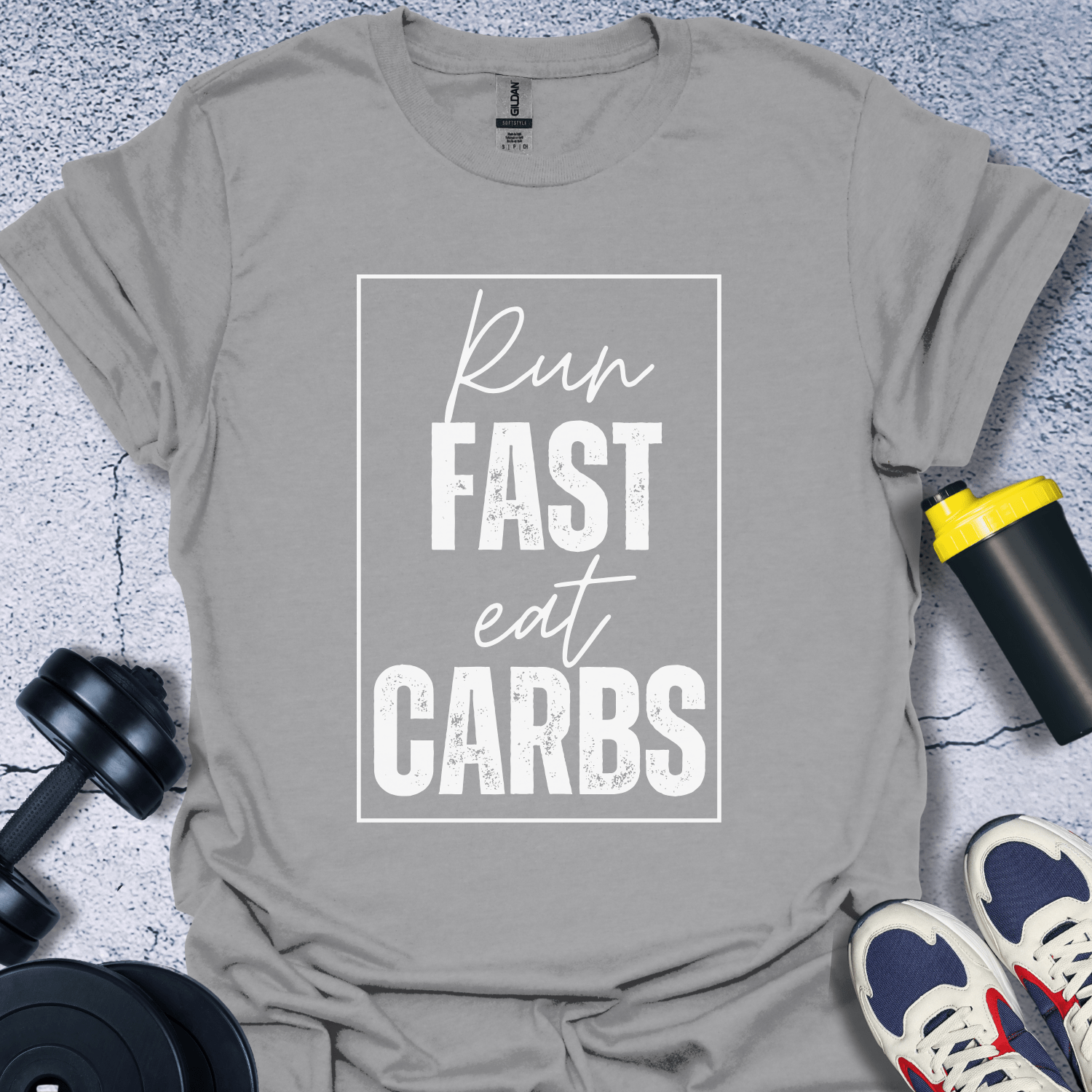 T-Shirt Sport Grey / S Run Fast Eat Carbs T-Shirt