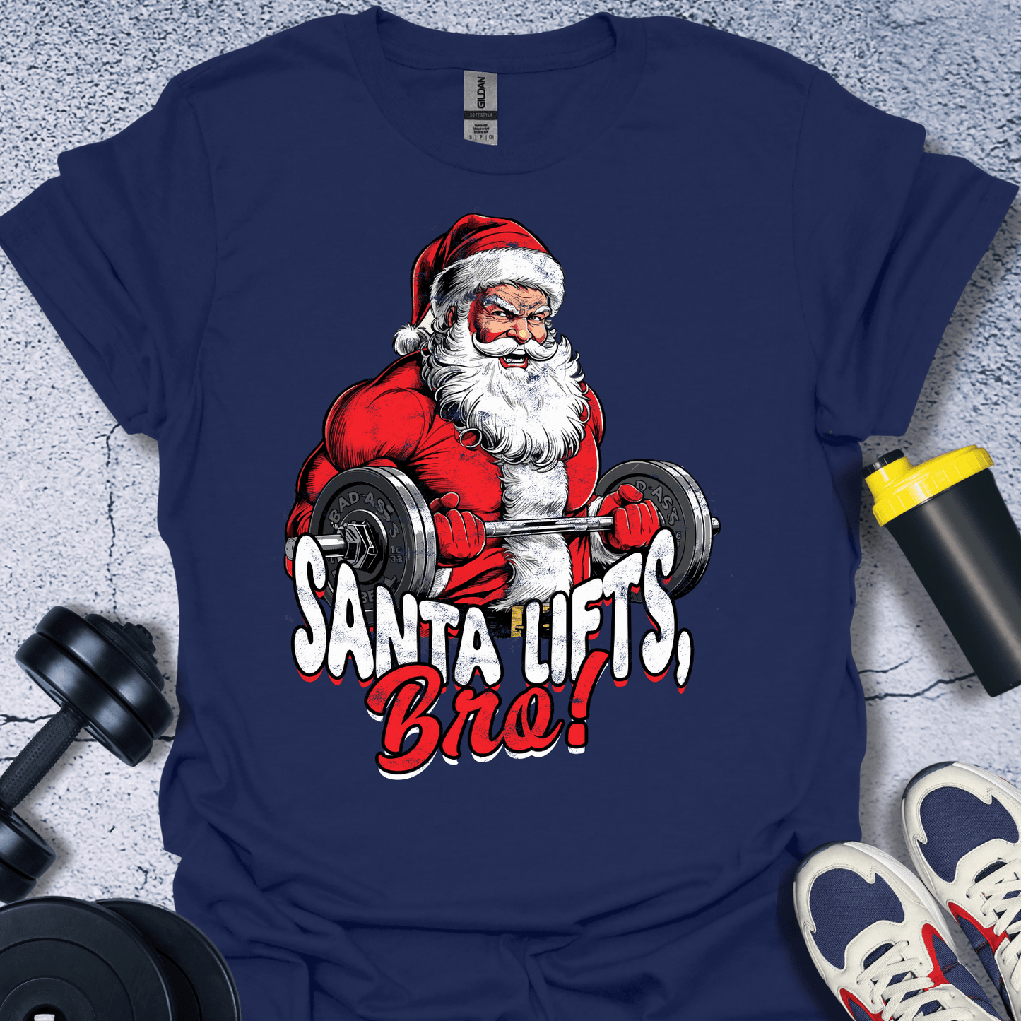 T-Shirt Navy / S Santa Lifts T-Shirt