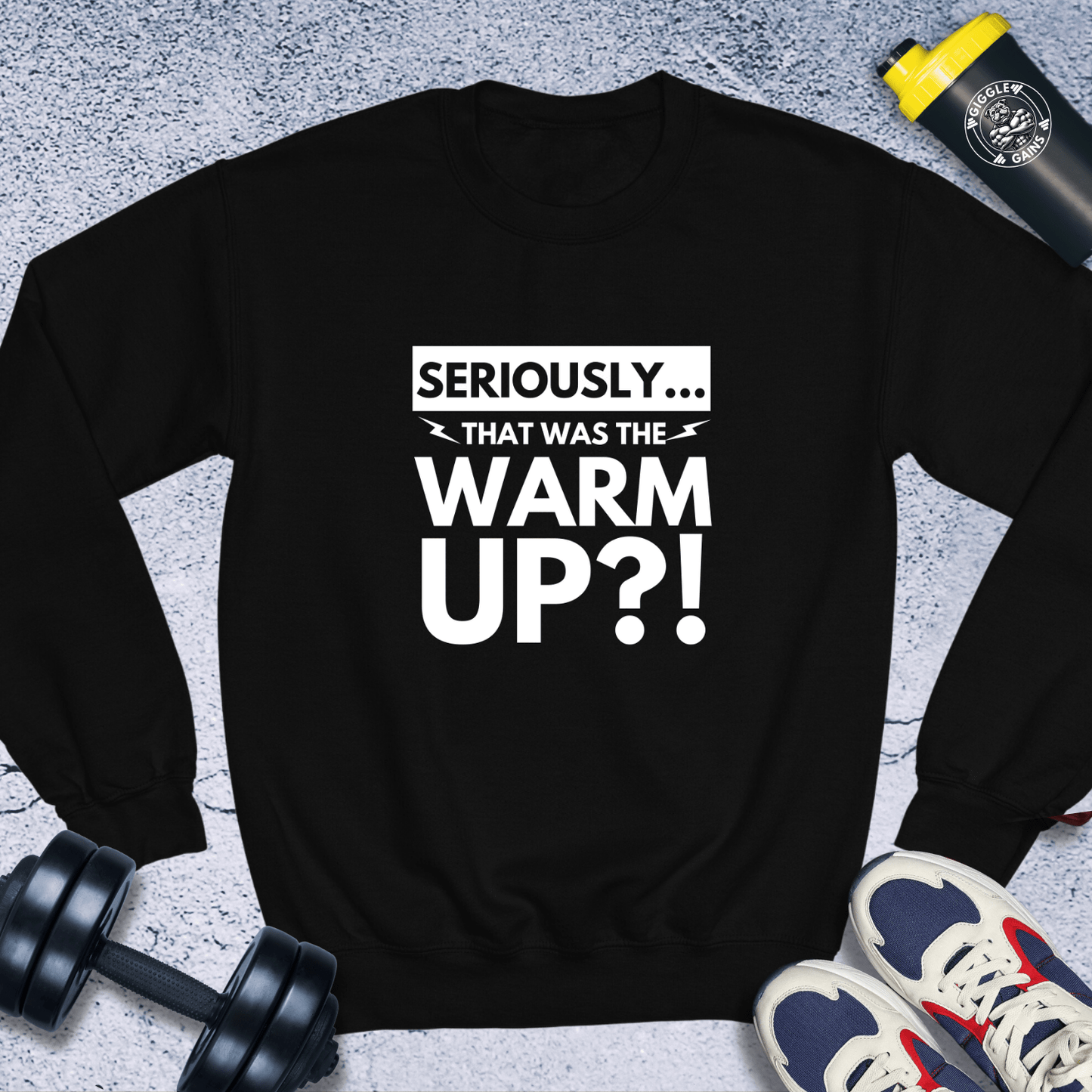 Sweatshirt Black / S Seriously That Was Warm Up Crewneck