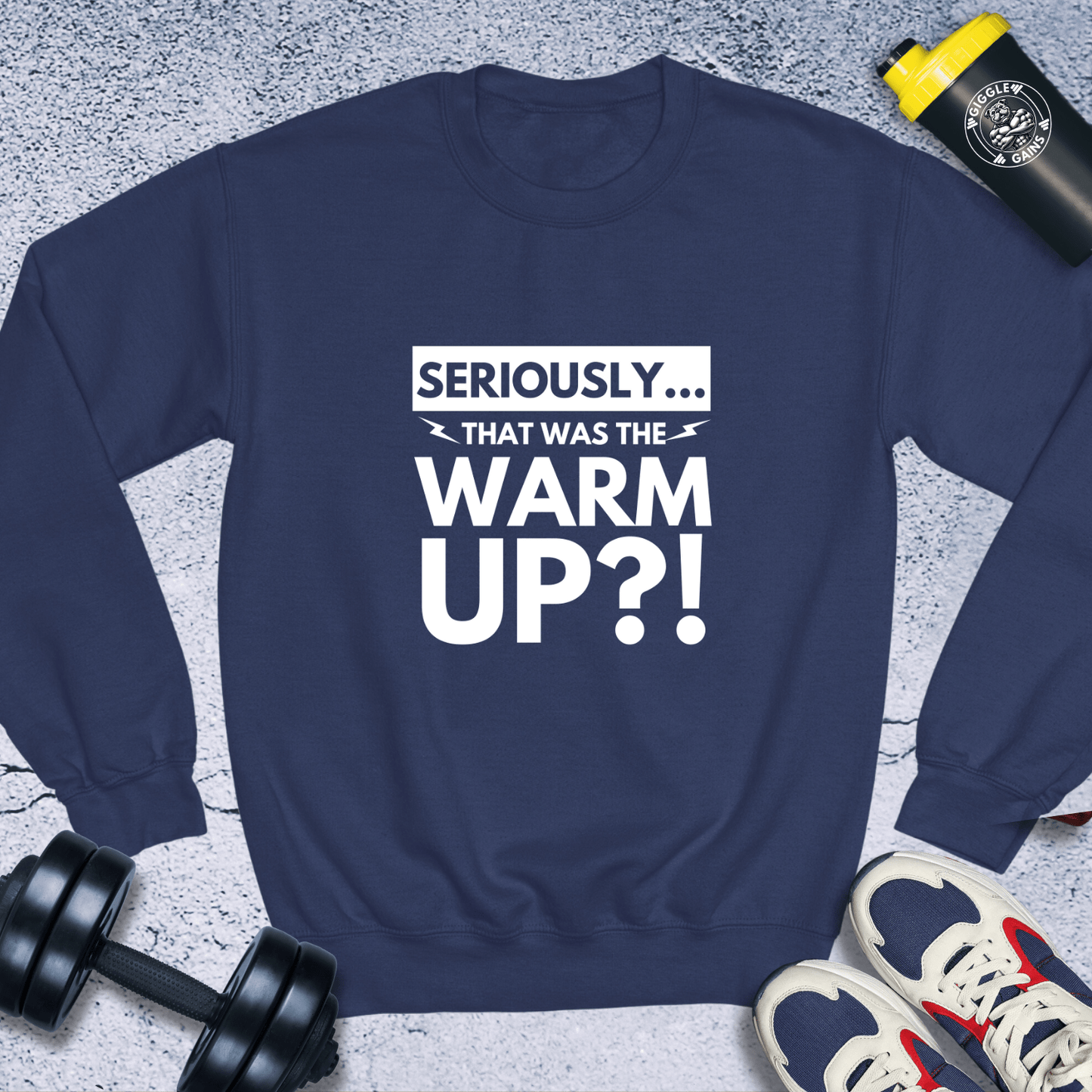 Sweatshirt Navy / S Seriously That Was Warm Up Crewneck