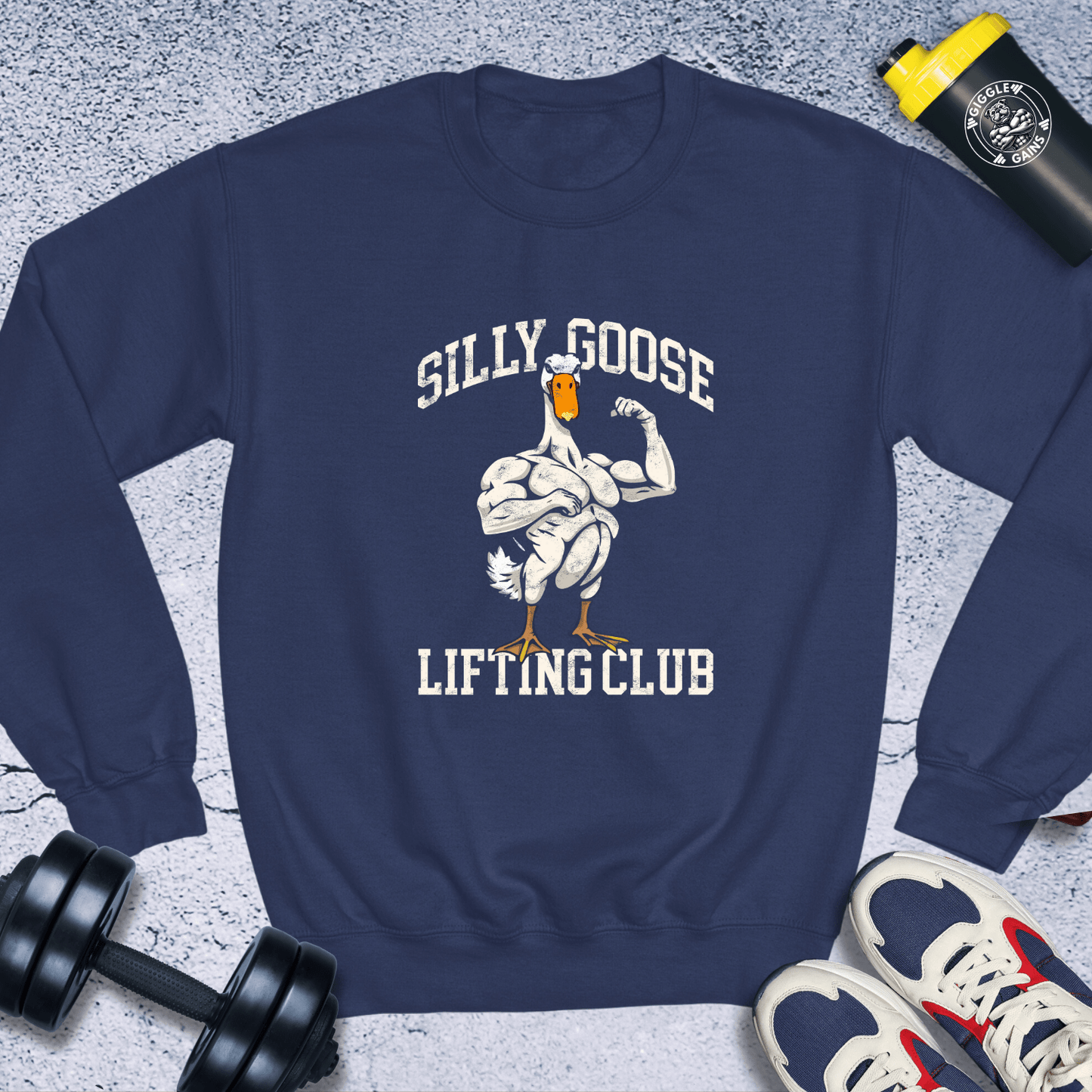 Sweatshirt Navy / S Silly Goose Lifting Club Crewneck