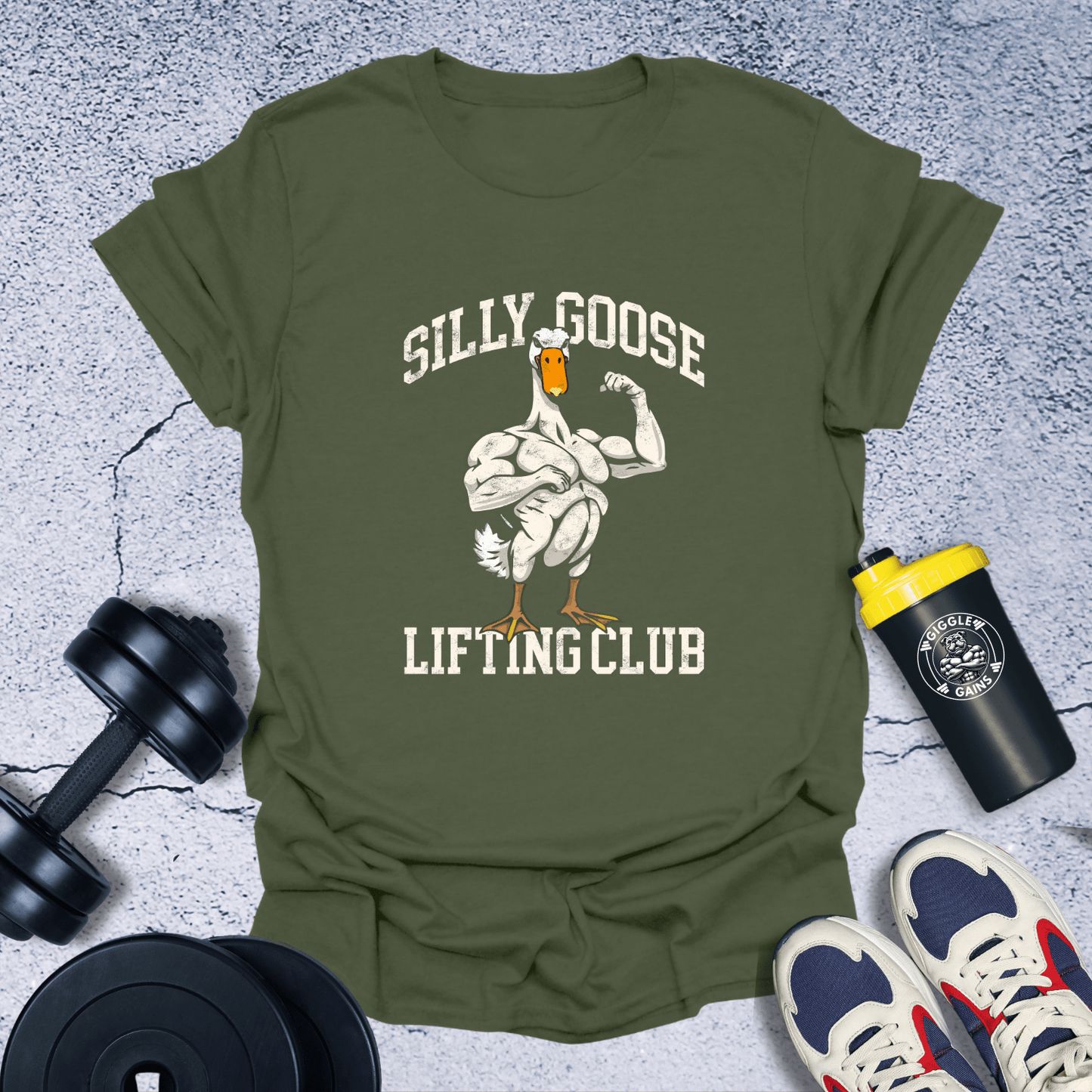 T-Shirt Military Green / S Silly Goose Lifting Club T-Shirt