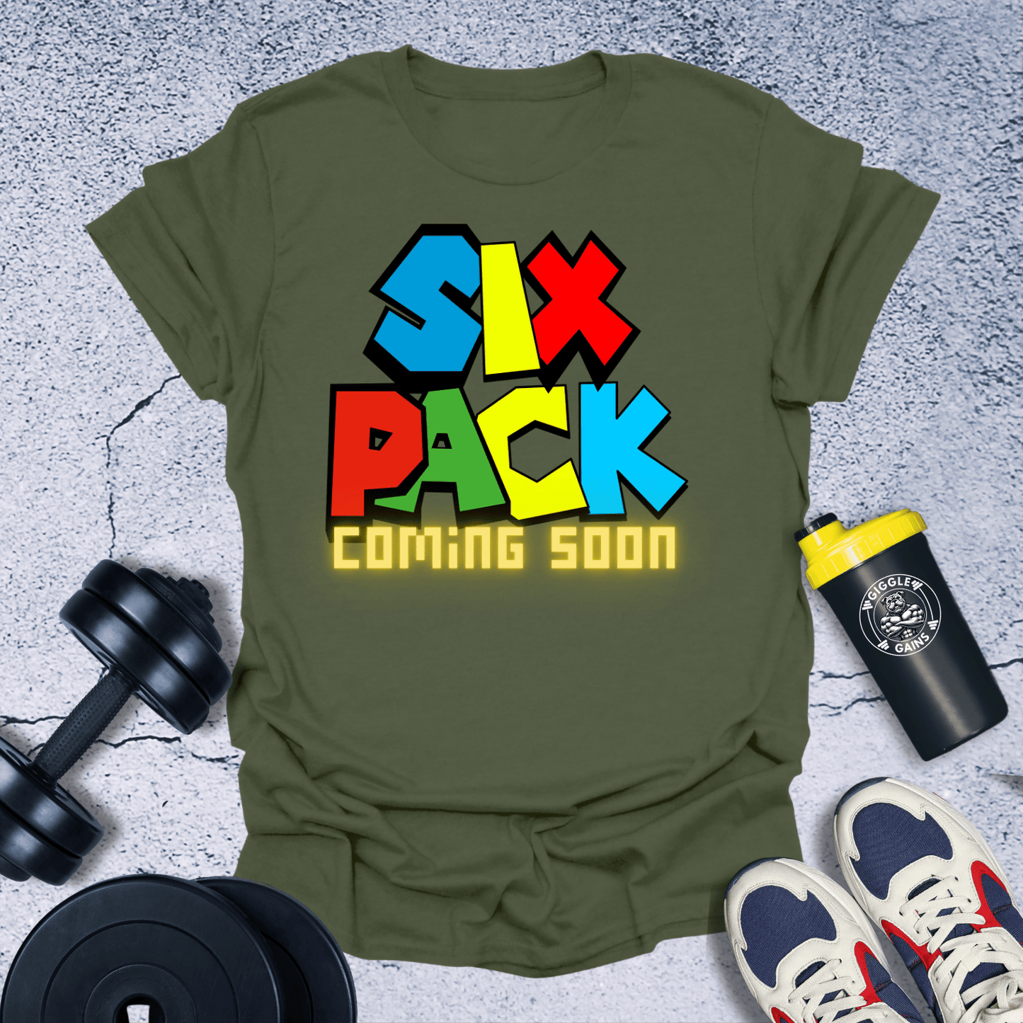 T-Shirt Military Green / S Six Pack Coming Soon T-Shirt