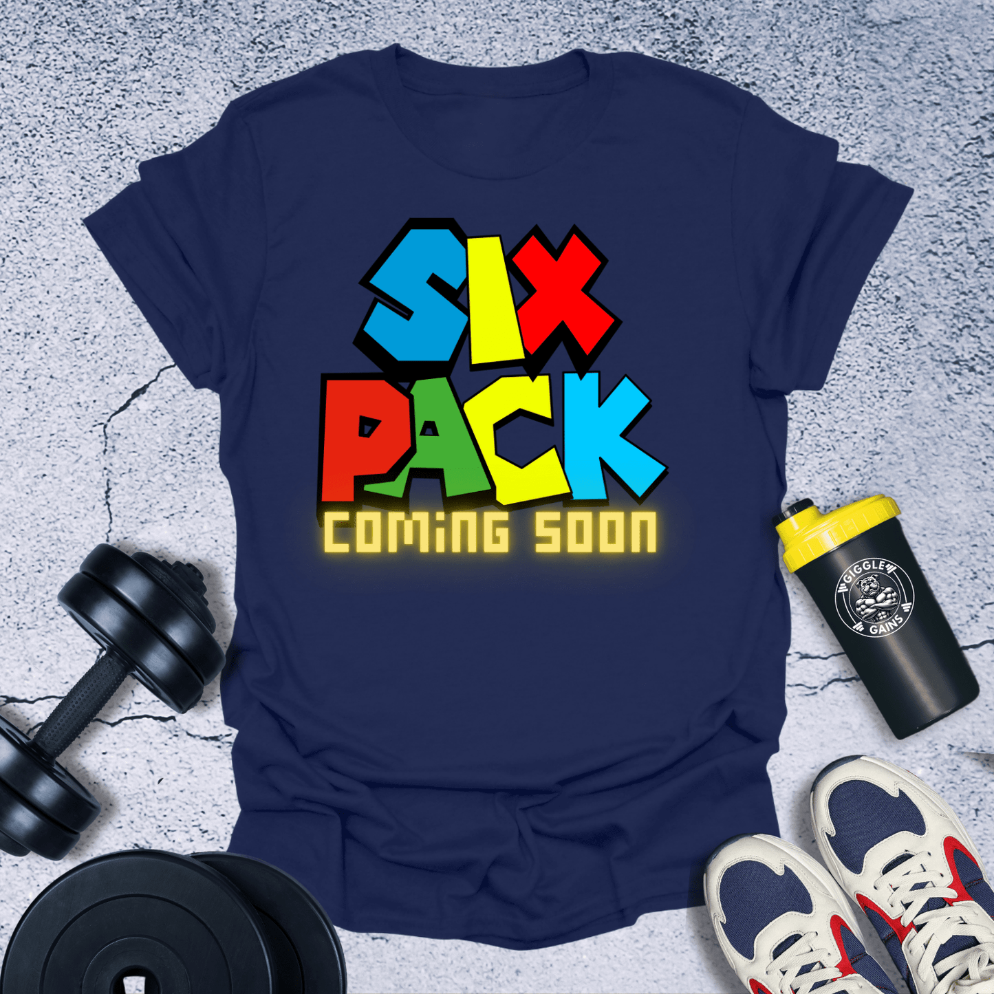 T-Shirt Navy / S Six Pack Coming Soon T-Shirt