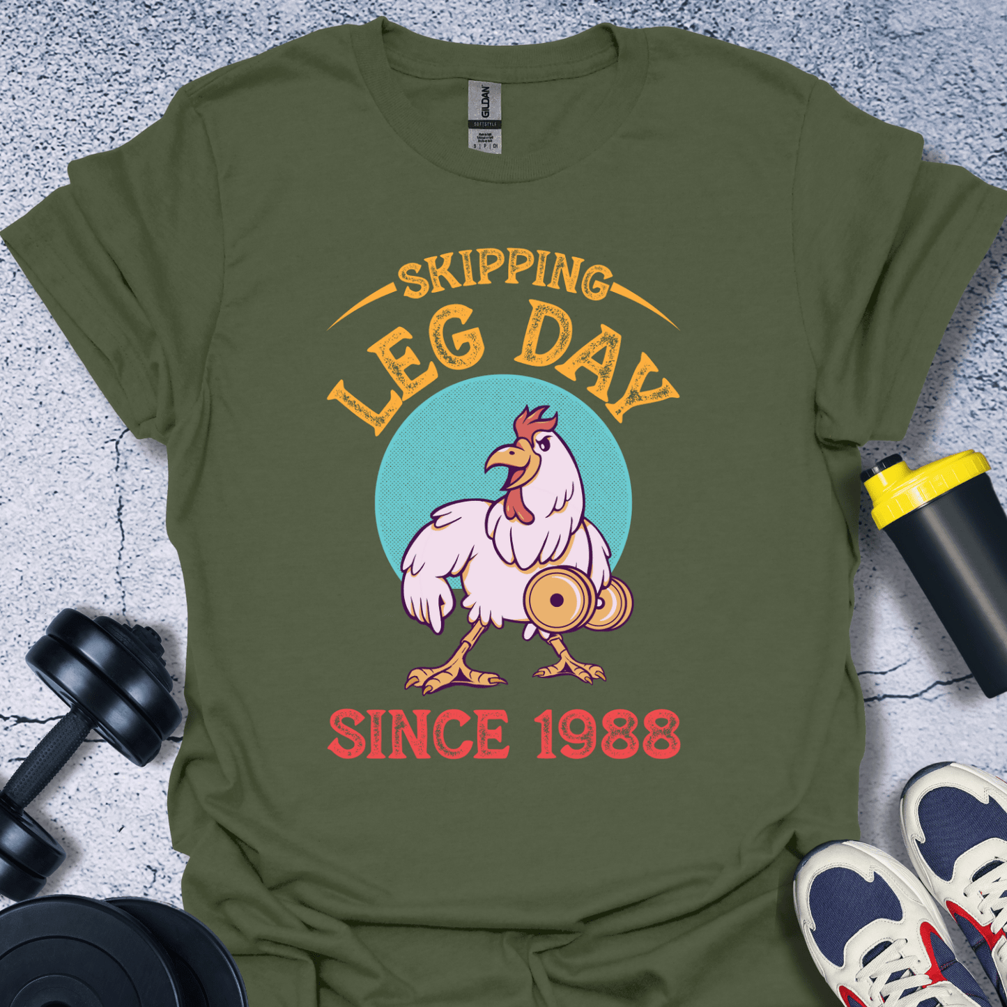 T-Shirt Military Green / S Skipping Leg Day Since 1988 T-Shirt