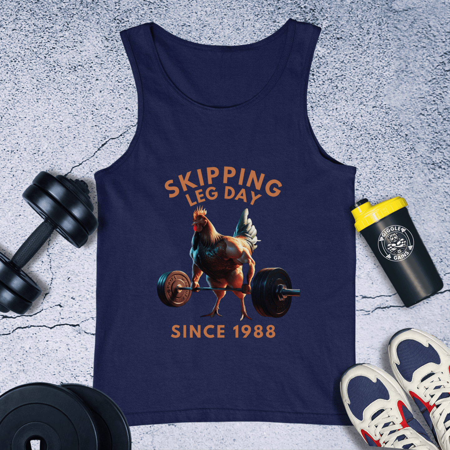 Tank Top Navy / XS Skipping Leg Day Since 1988 Tank Top